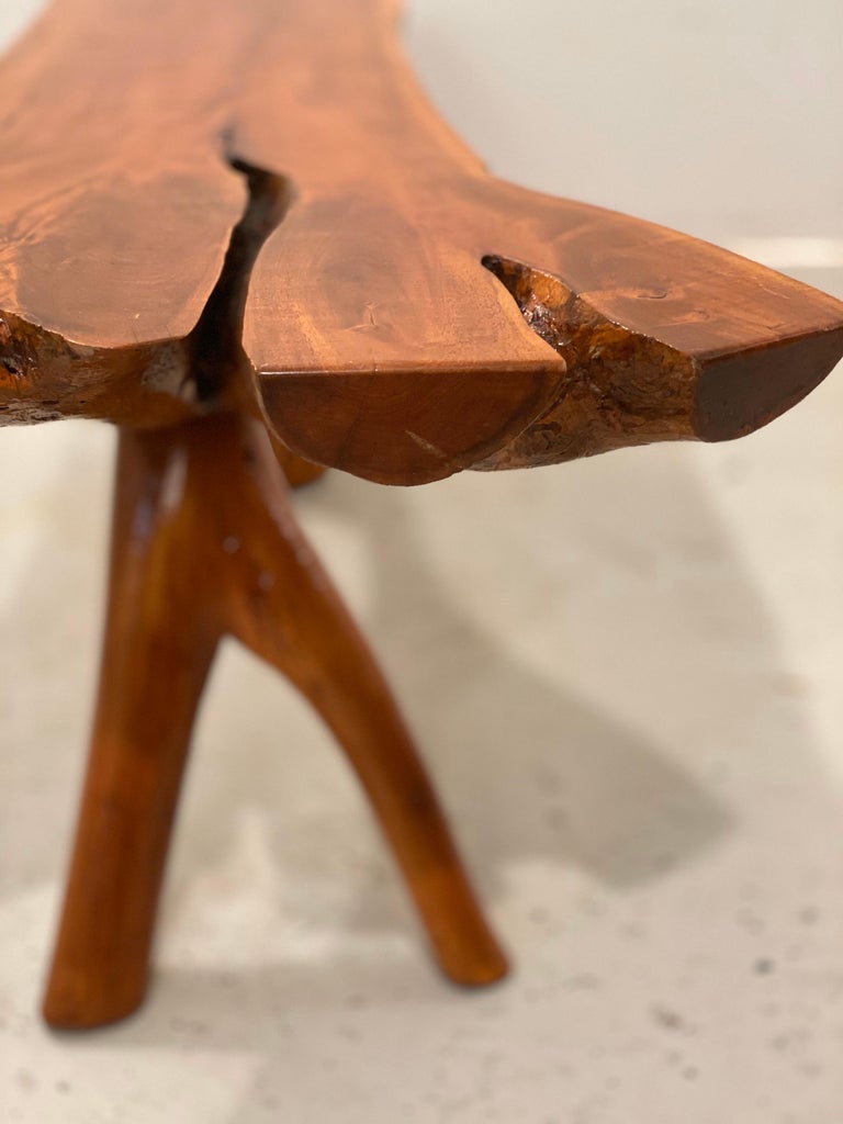Decorative Split Wood Log Coffee Or Side Table Or Bench For Sale