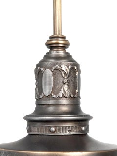 Decorative Steel, Brass and Milk Glass Acorn Pendents - Matching Pair