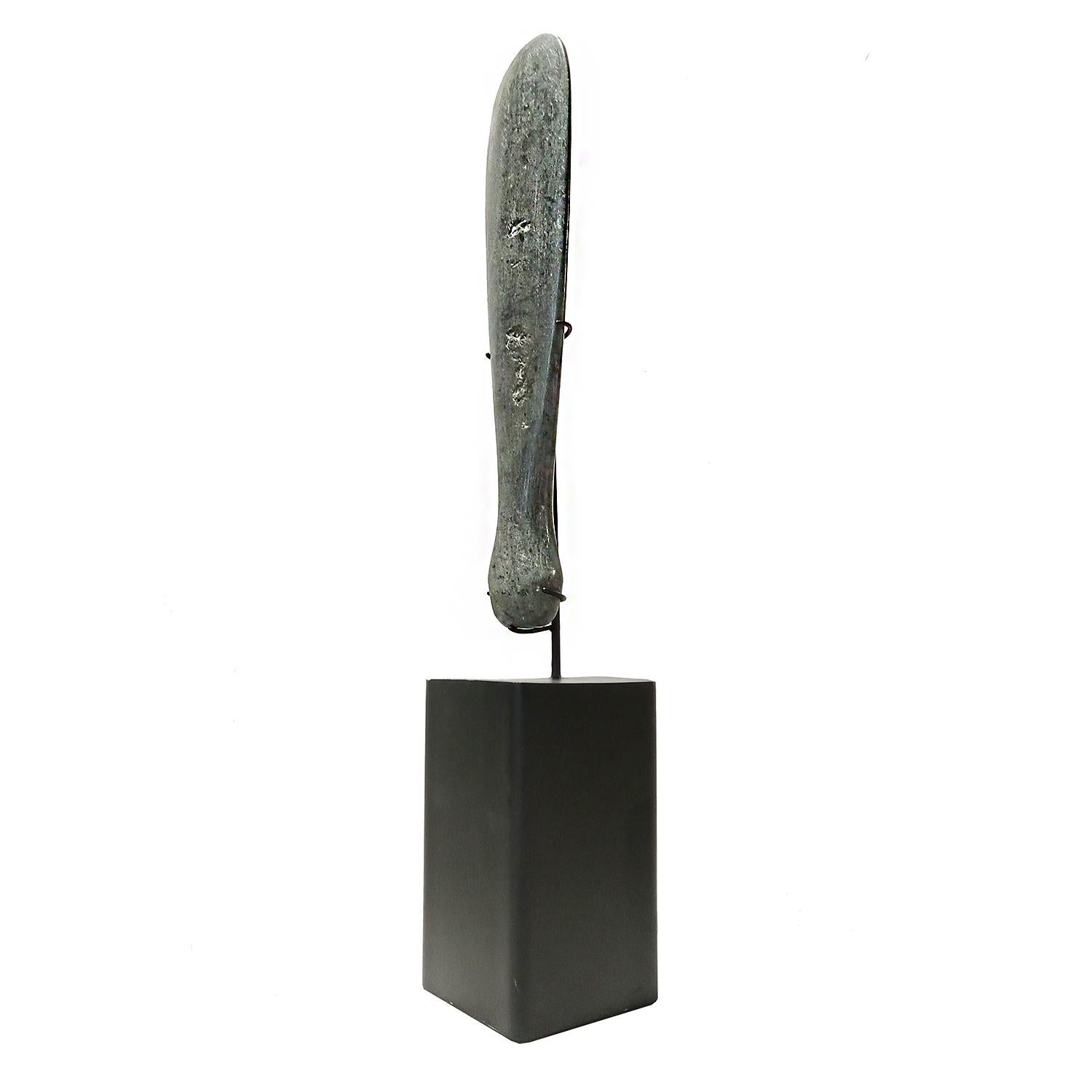 Indonesian Decorative Stone Blade on Stand, Indonesia, Contemporary For Sale