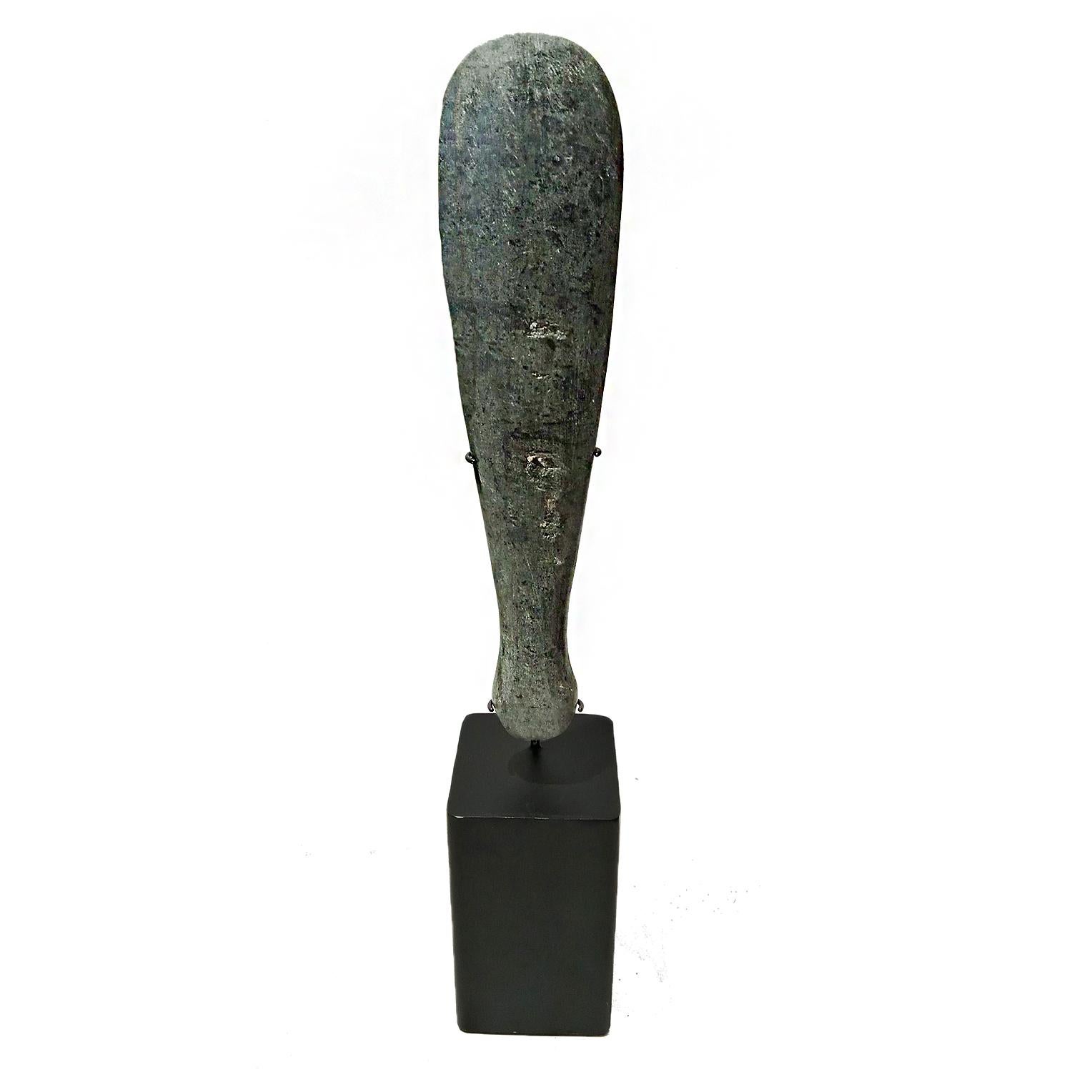 Hand-Carved Decorative Stone Blade on Stand, Indonesia, Contemporary For Sale