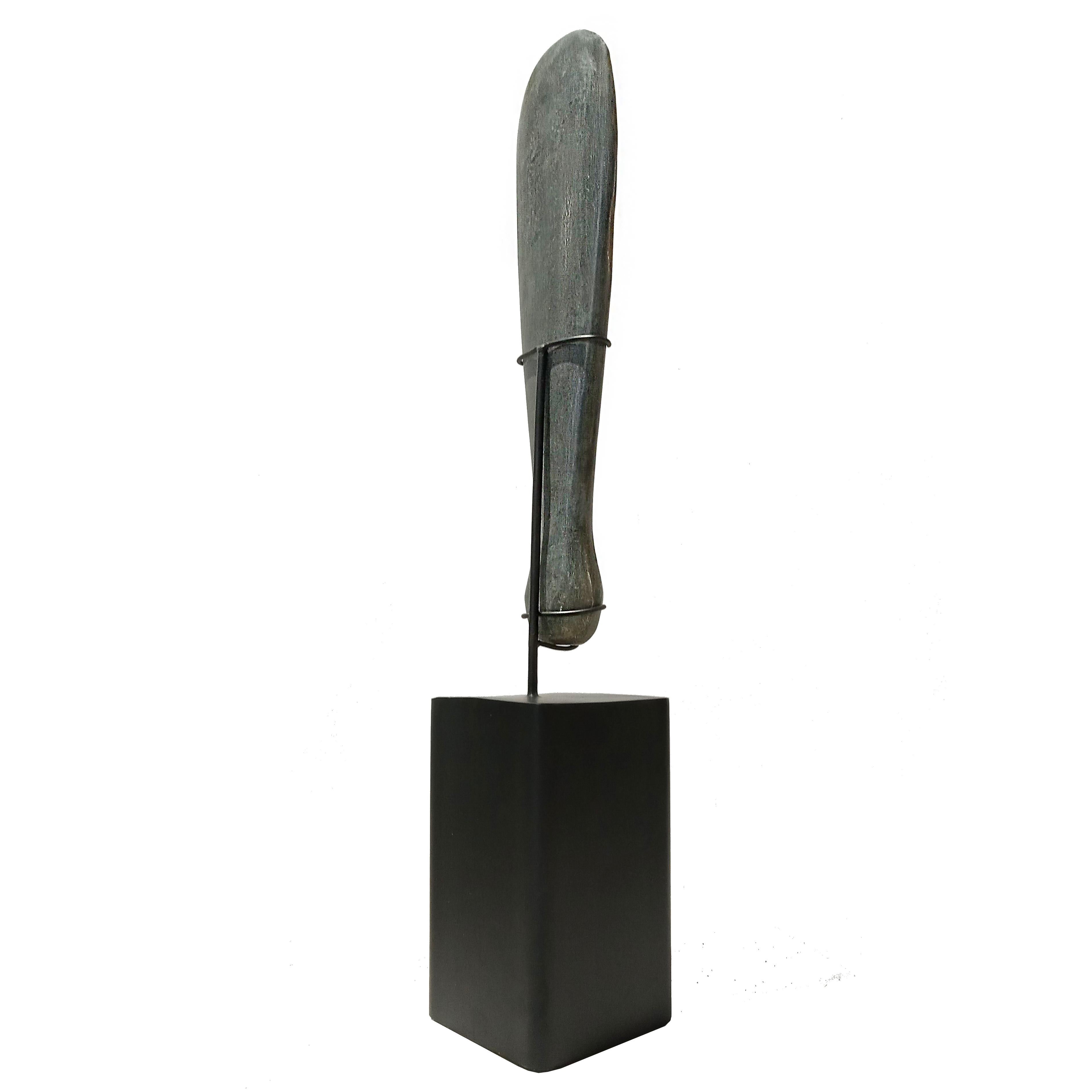 Decorative Stone Blade on Stand, Indonesia, Contemporary For Sale 2