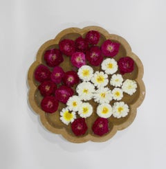 Decorative Stone Bowl, Hand-Carved Lotus Centerpiece