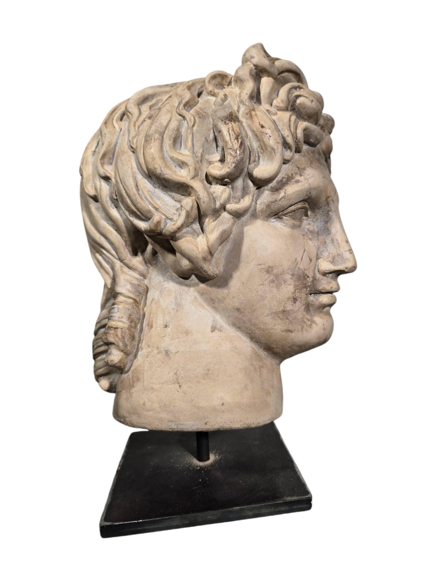 XX secolo Testa di Apollo in pietra decorativa - stile classico in vendita