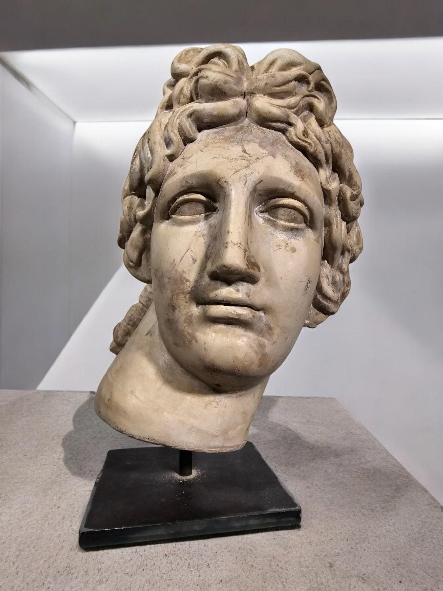 Testa di Apollo in pietra decorativa - stile classico in vendita 2