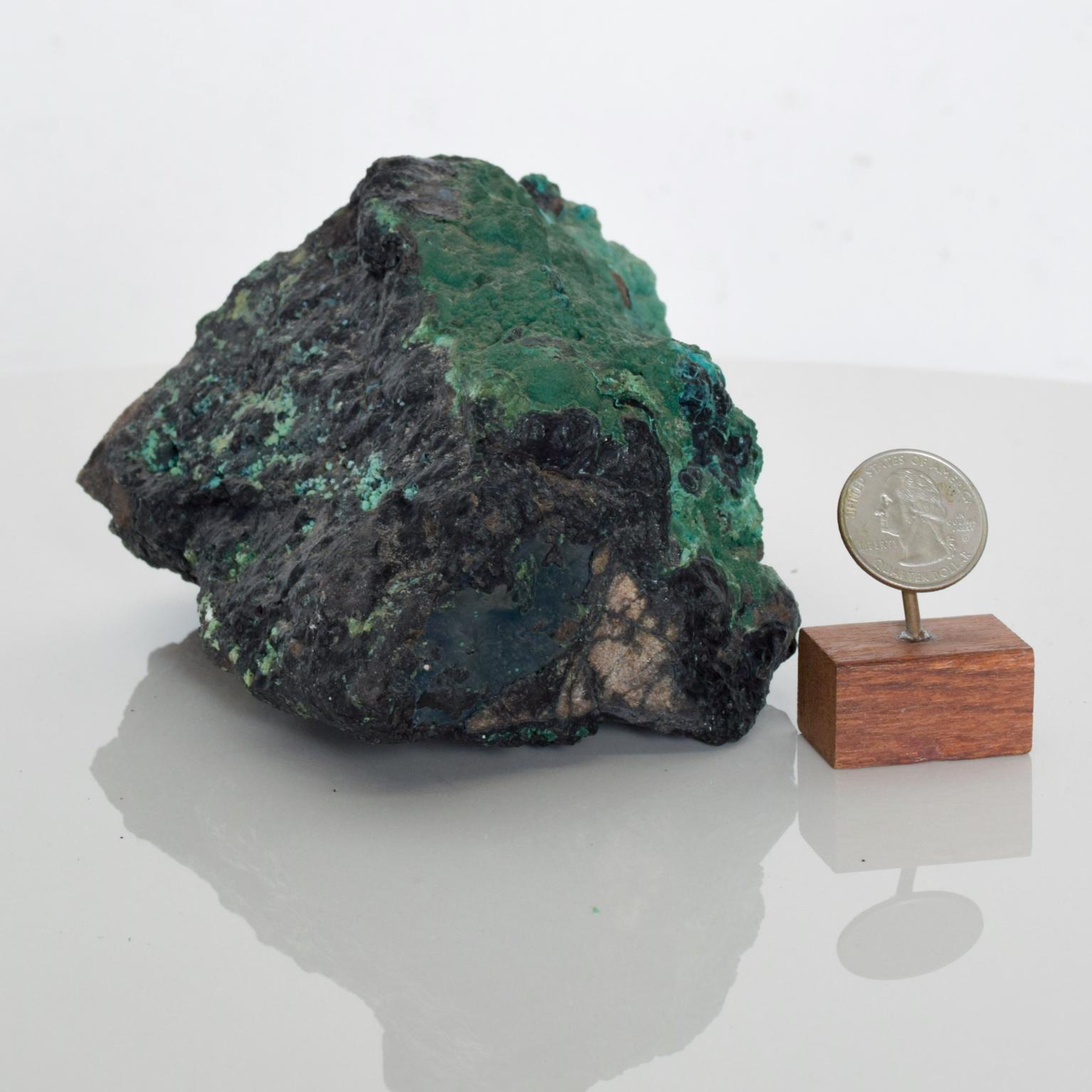 Mid-20th Century 1960s Raw Stone Paperweight Natural Malachite Azurite For Sale