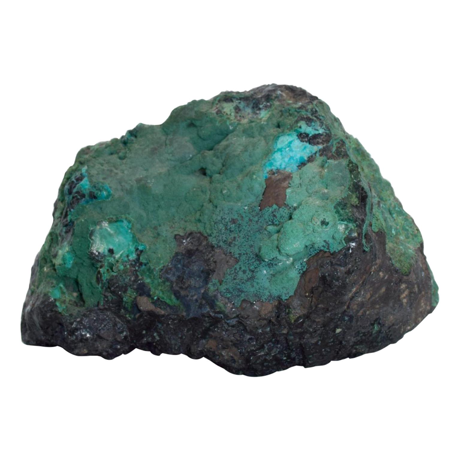 1960s Raw Stone Paperweight Natural Malachite Azurite For Sale