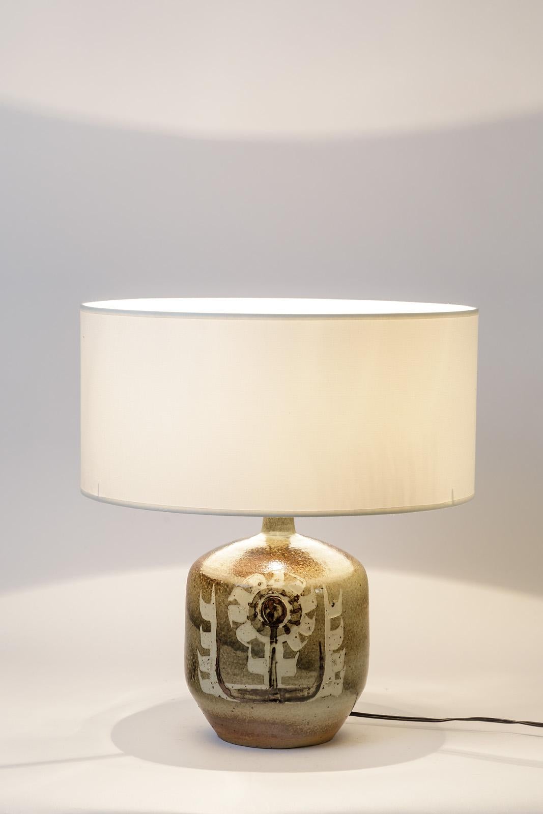 Decorative Stoneware Ceramic Lamp Designed by Pierre Digan in La Borne 1