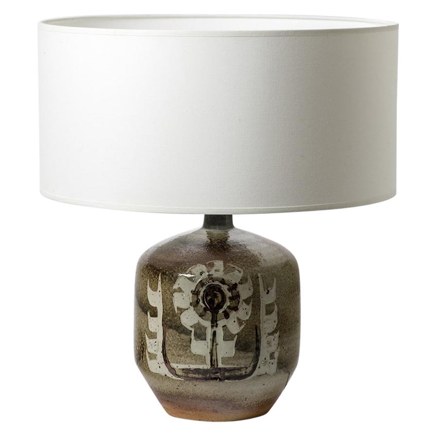 Decorative Stoneware Ceramic Lamp Designed by Pierre Digan in La Borne