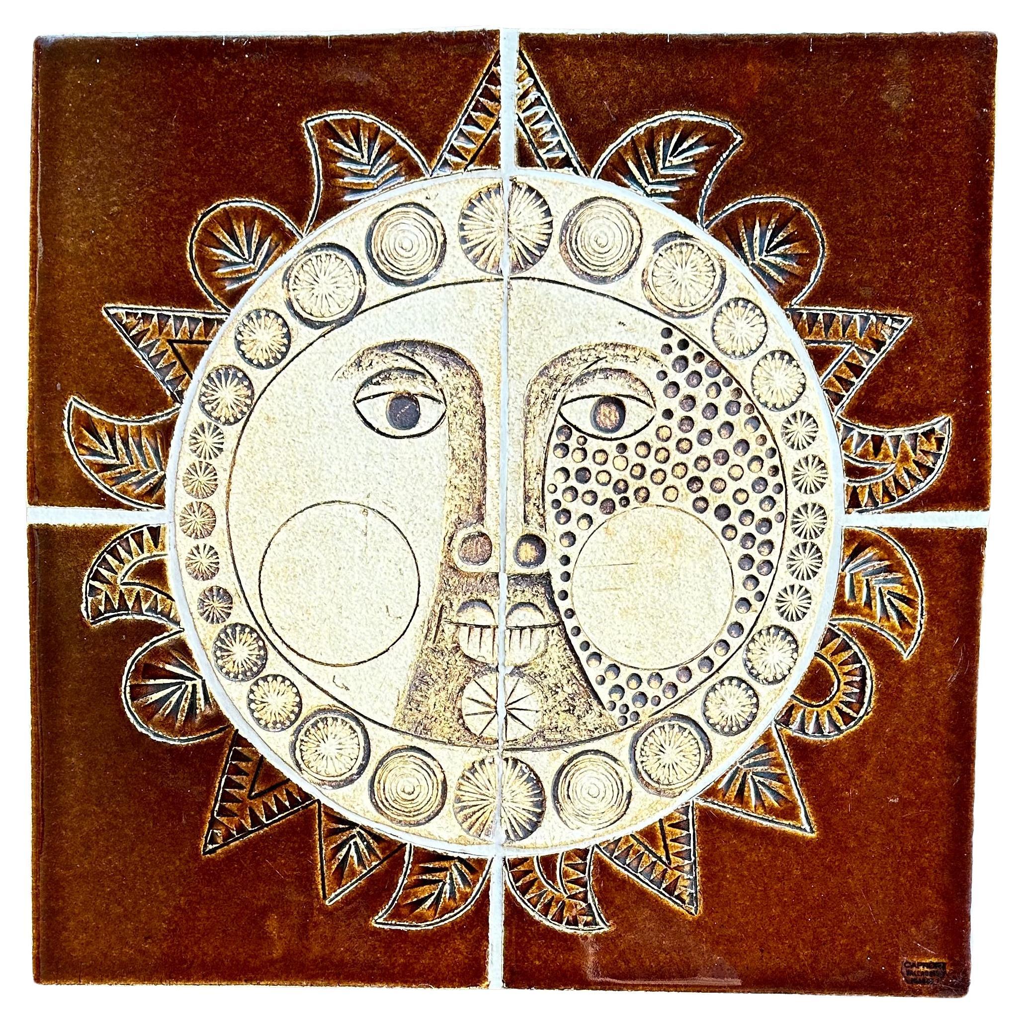 Decorative Stoneware Panel, Roger Capron, Vallauris c. 1970 For Sale