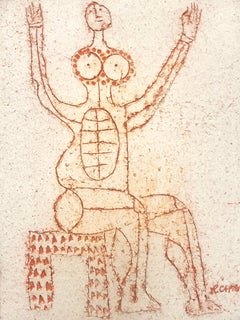 Decorative Stoneware Tile, Roger Capron, Vallauris c. 1980