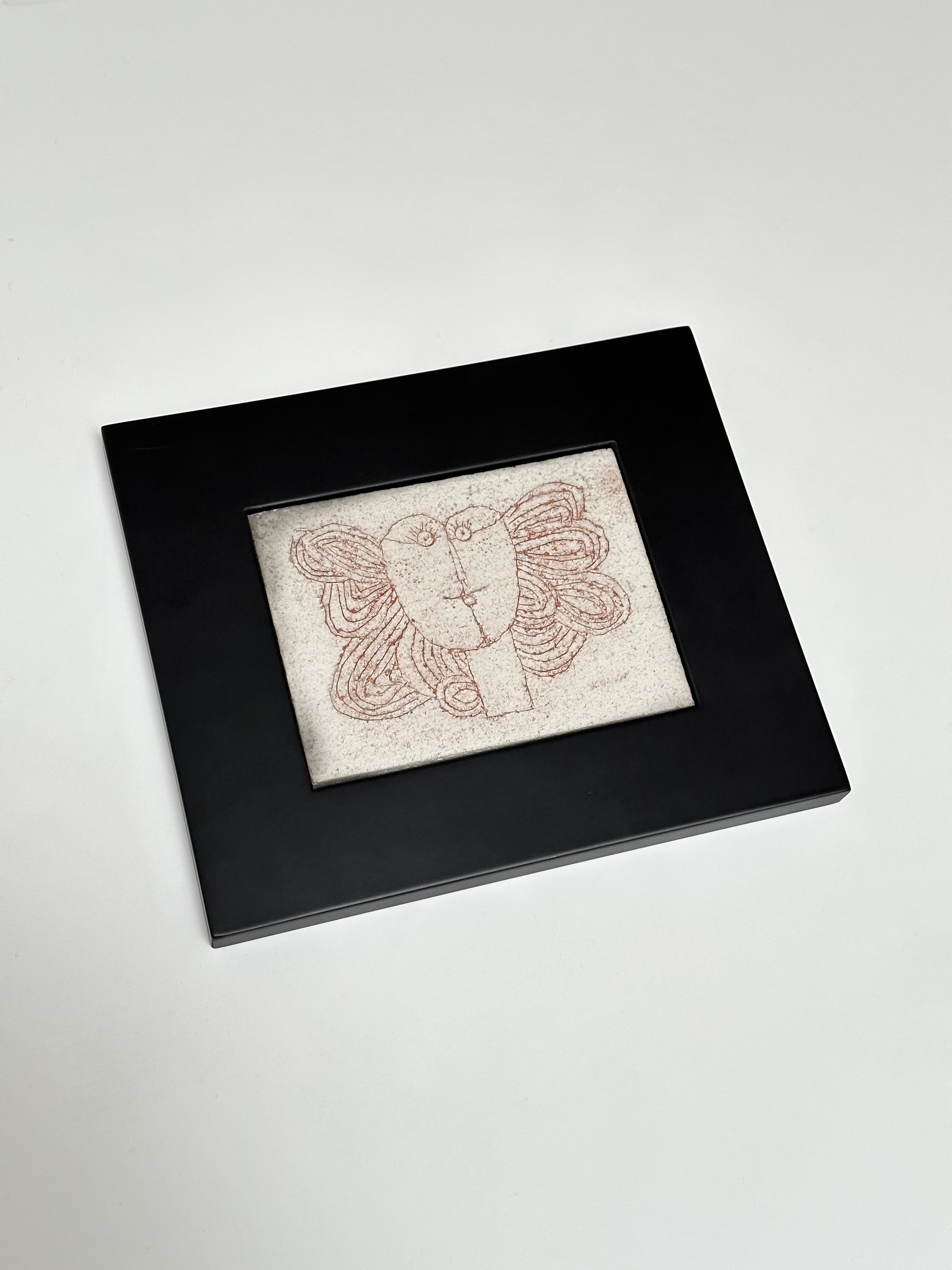 Francese Piastrella decorativa in gres, Roger Capron, Vallauris AM. C.C. 1980 in vendita