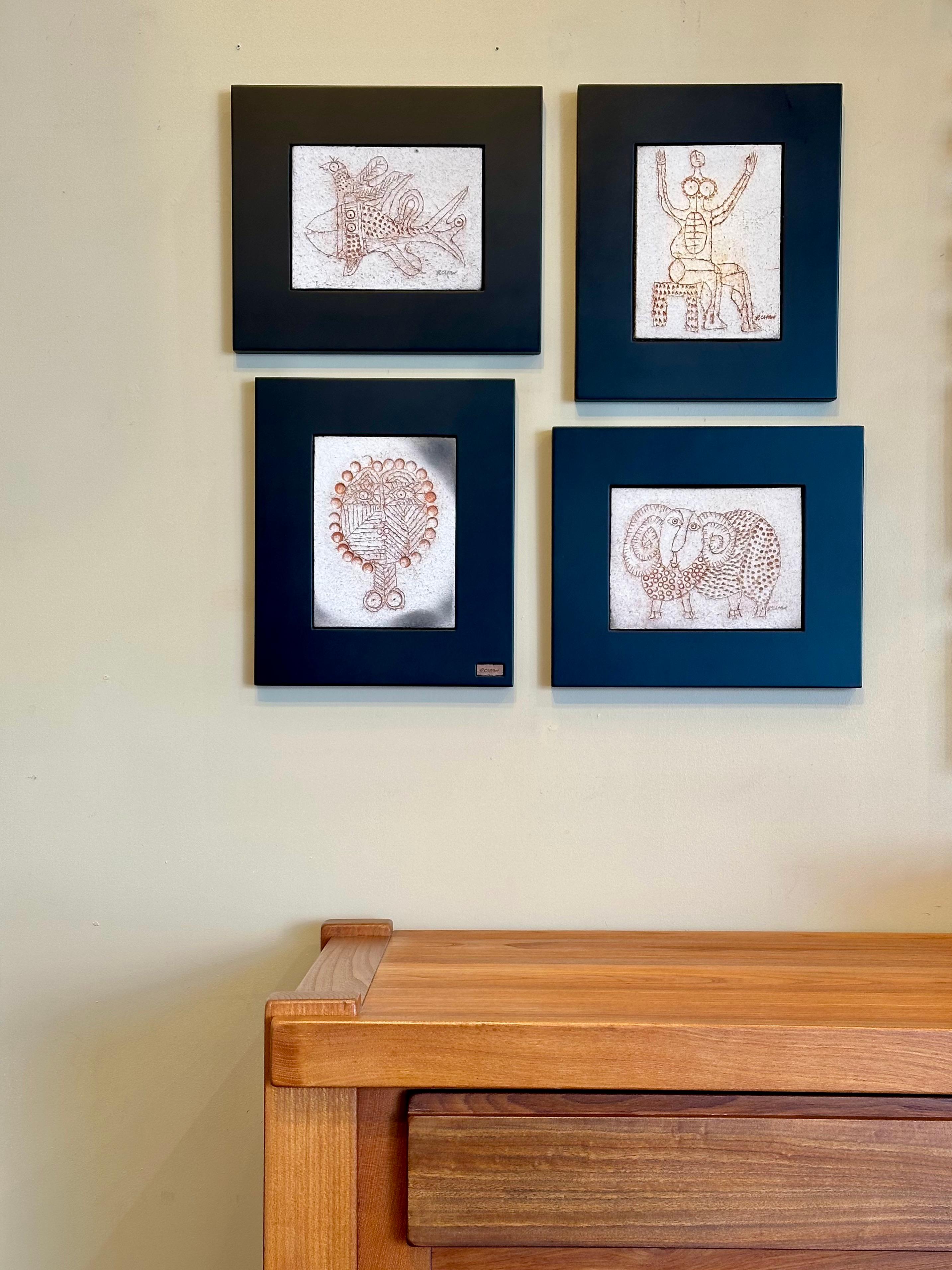 Azulejo decorativo de gres, Roger Capron, Vallauris c. 1980 en venta 1