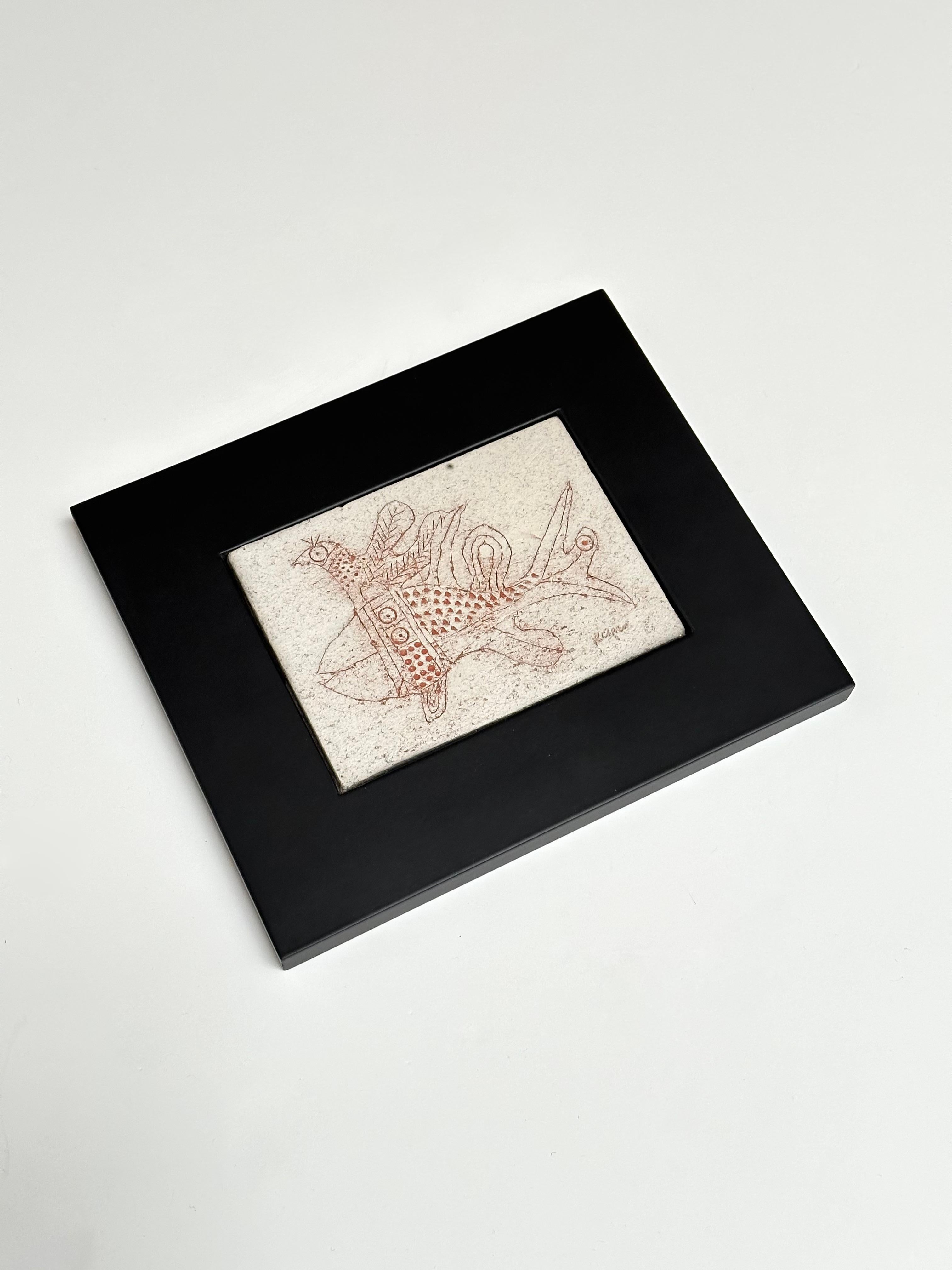 Azulejo decorativo de gres, Roger Capron, Vallauris c. 1980 finales del siglo XX en venta