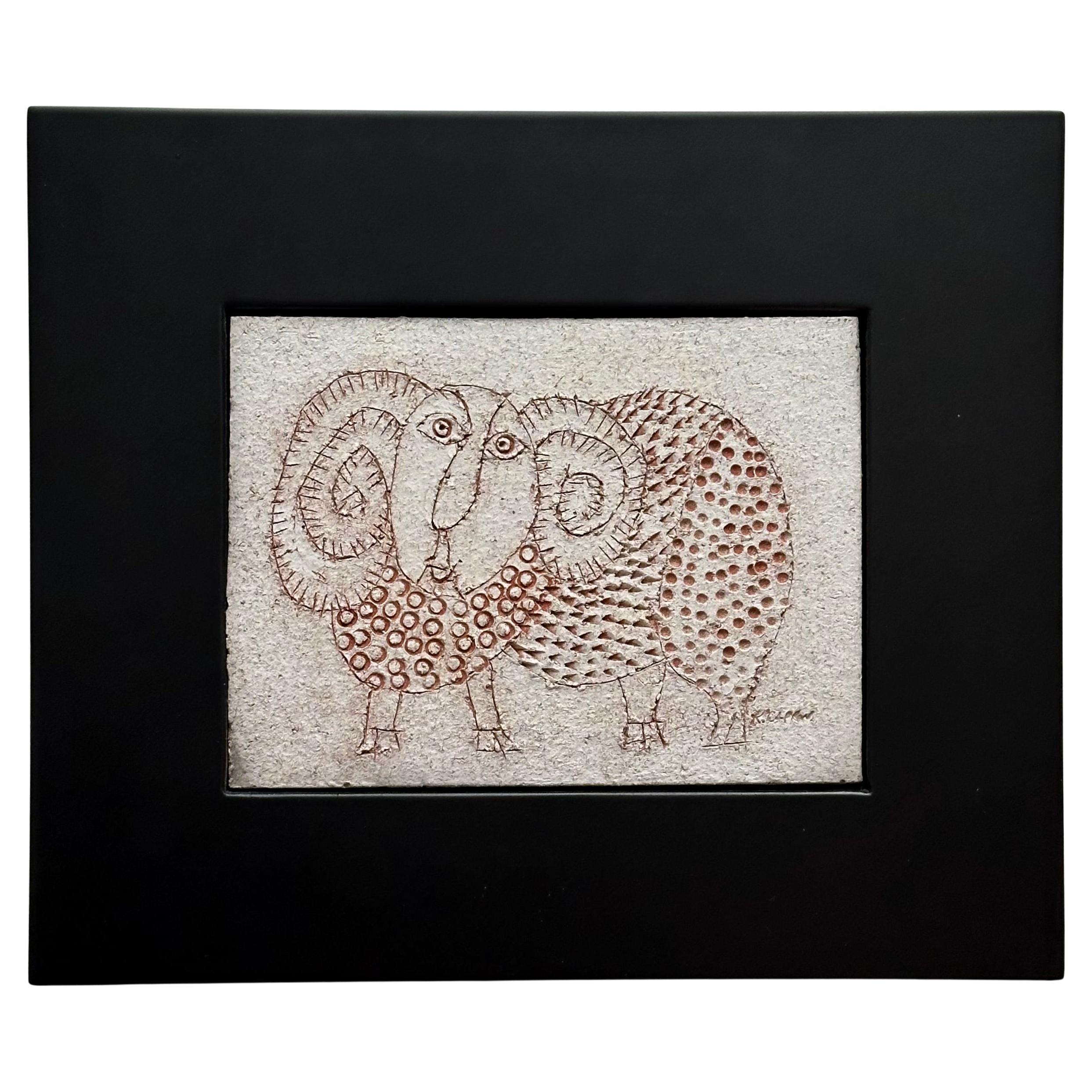 Decorative Stoneware Tile, Roger Capron, Vallauris c. 1980