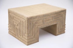 decorative stool by Julian Schwarz "Angular stool - ribbed" handcarved oak