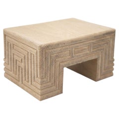 decorative stool by Julian Schwarz "Angular stool - ribbed" handcarved oak