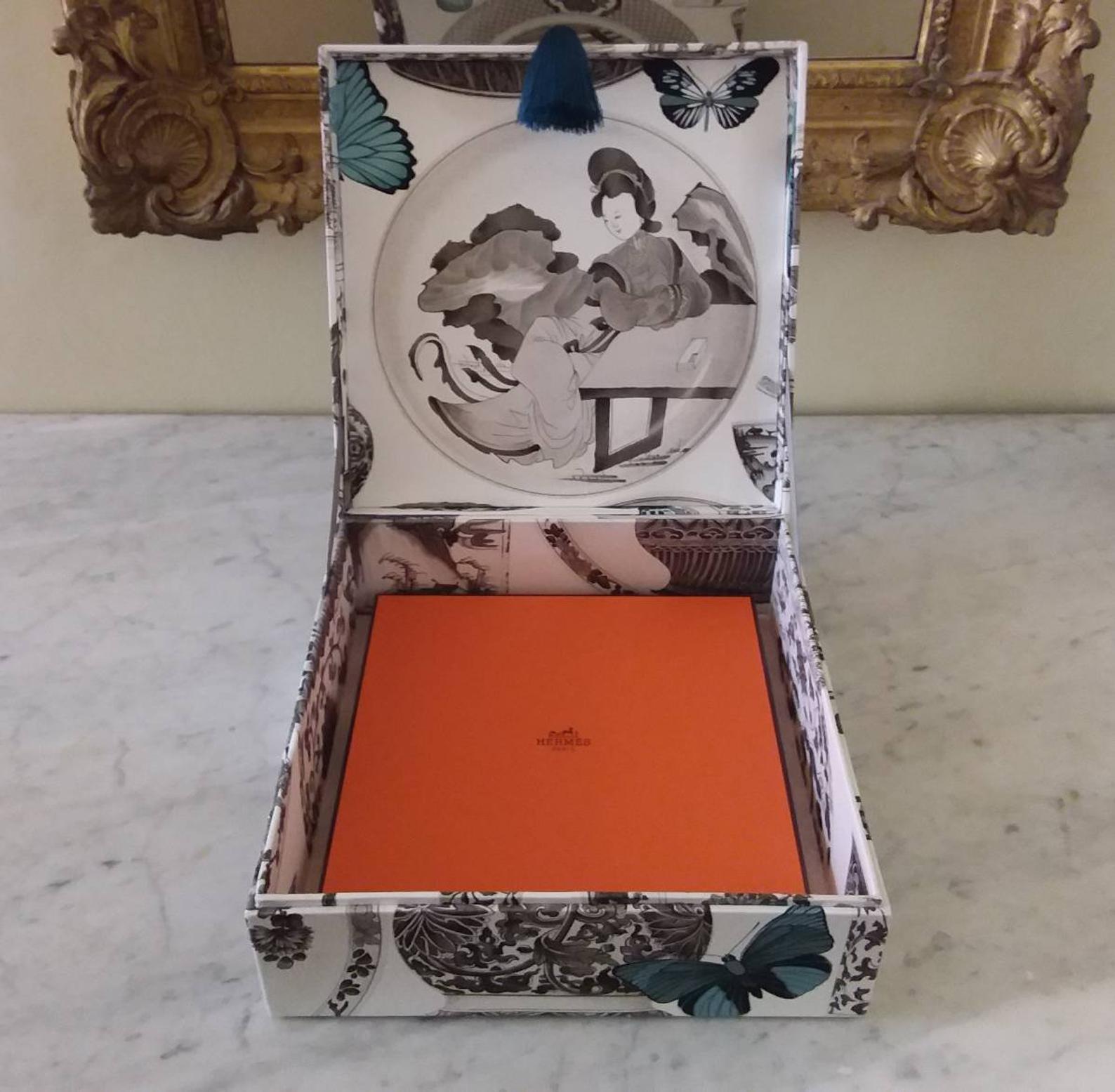 Decorative Storage Box for Scarves Manuel Canovas Fabric Handmade in France 6