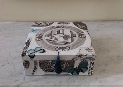 Decorative Storage Box for Scarves Manuel Canovas Fabric Handmade in France