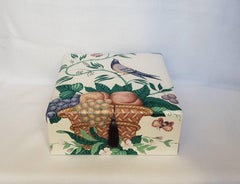 Decorative Storage Box for Scarves Schumacher Fabric Handmade in France