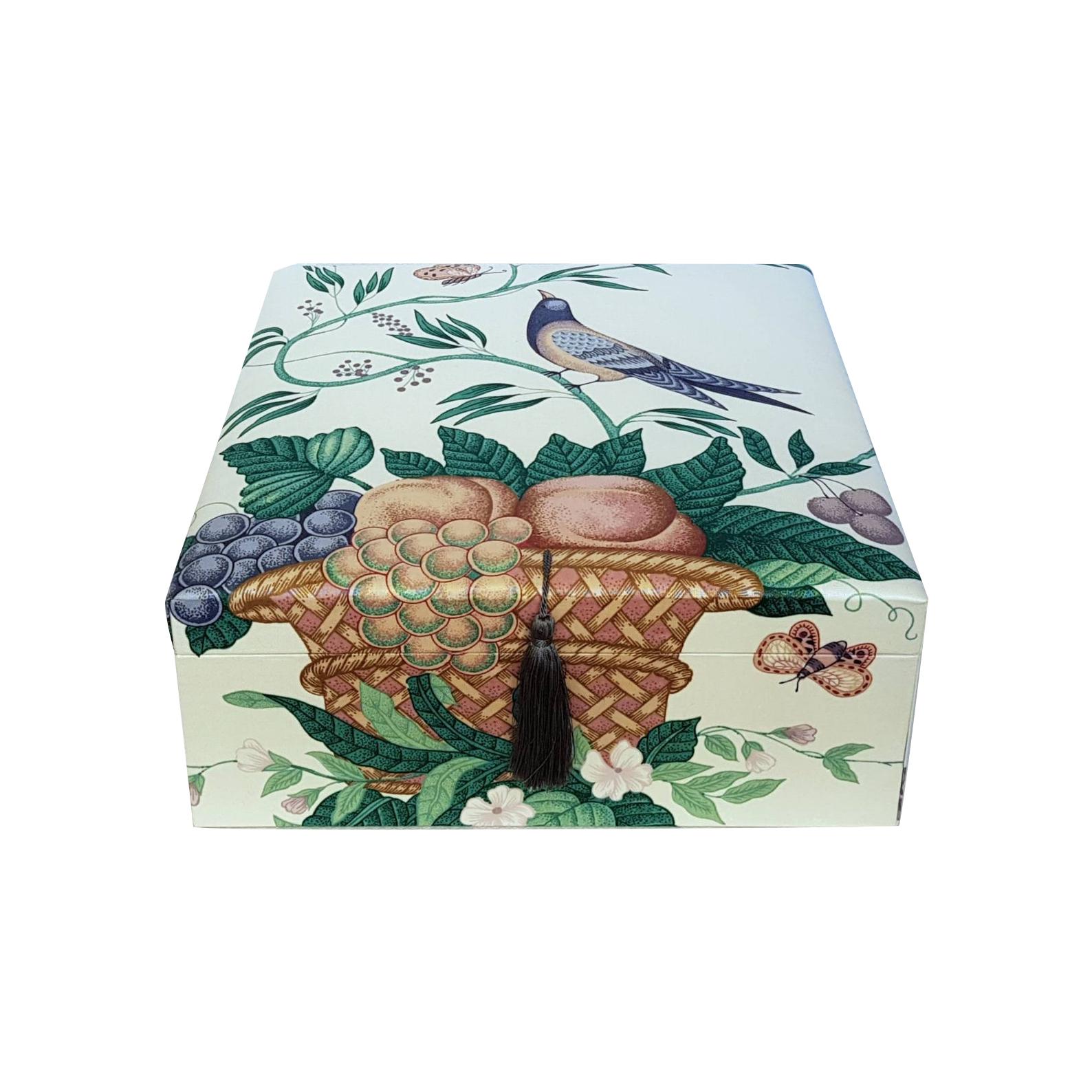 Decorative Storage Box for Scarves Schumacher Fabric Handmade in France