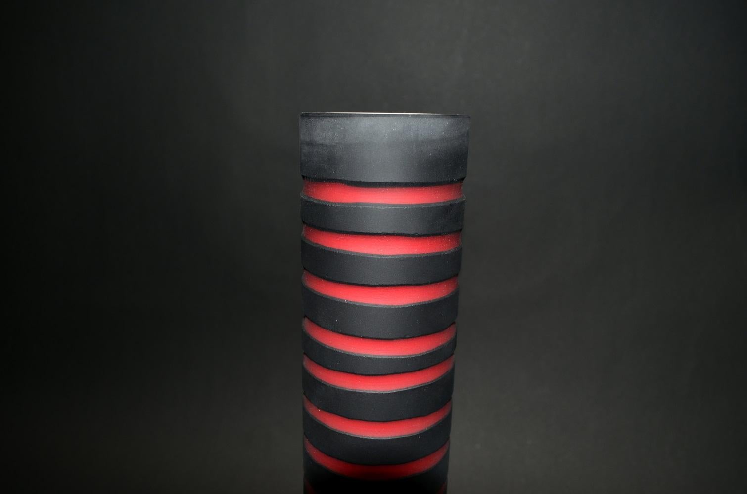 Decorative Striped Glass Vases For Sale 2