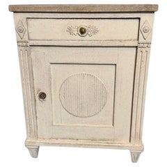 Decorative Swedish Gustavian Style Carved and Painted Cabinet