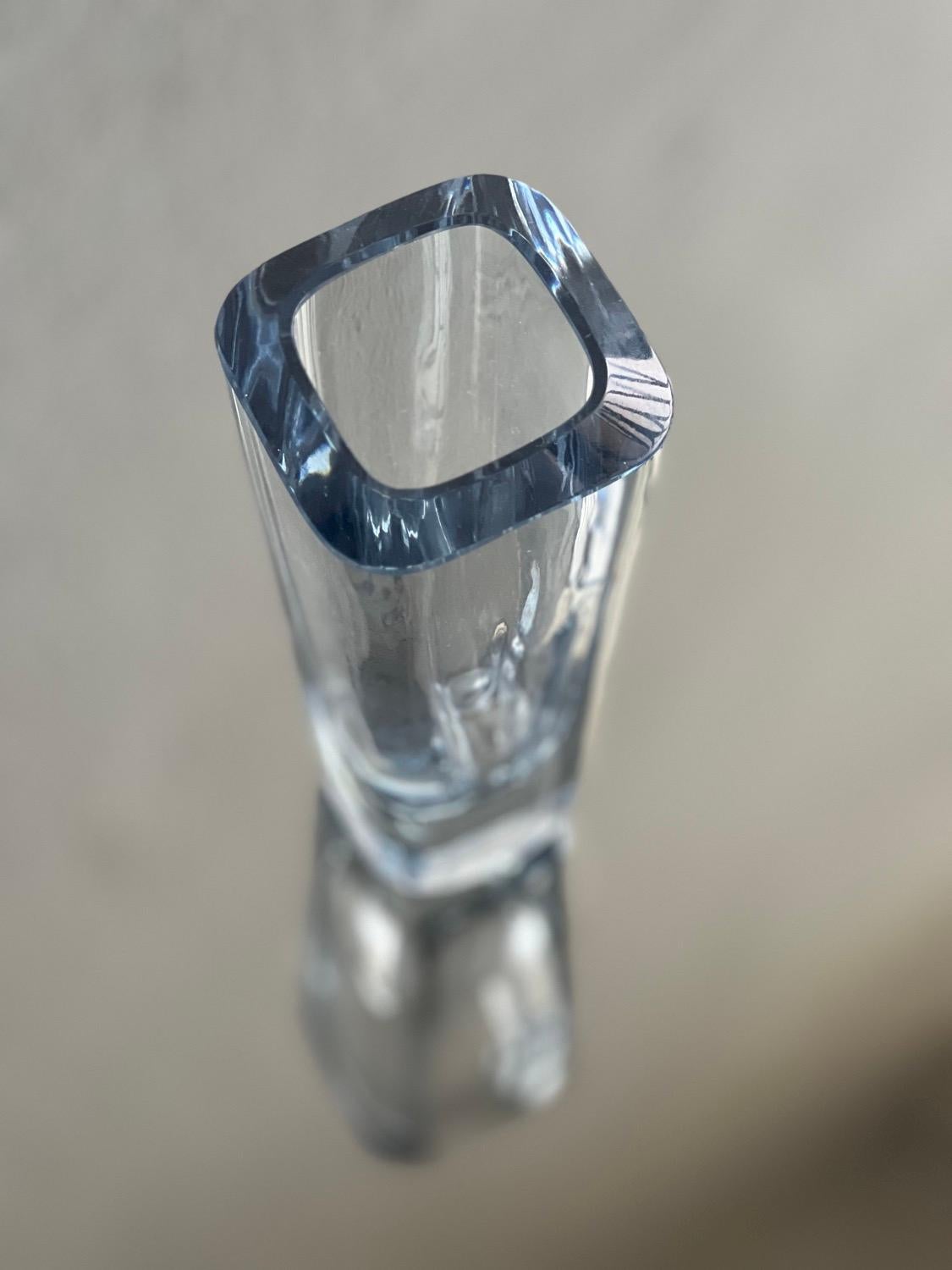 Decorative Swedish Vase, Clear Glass, Stromberg, Mid-Century Modern, Collectible For Sale 1