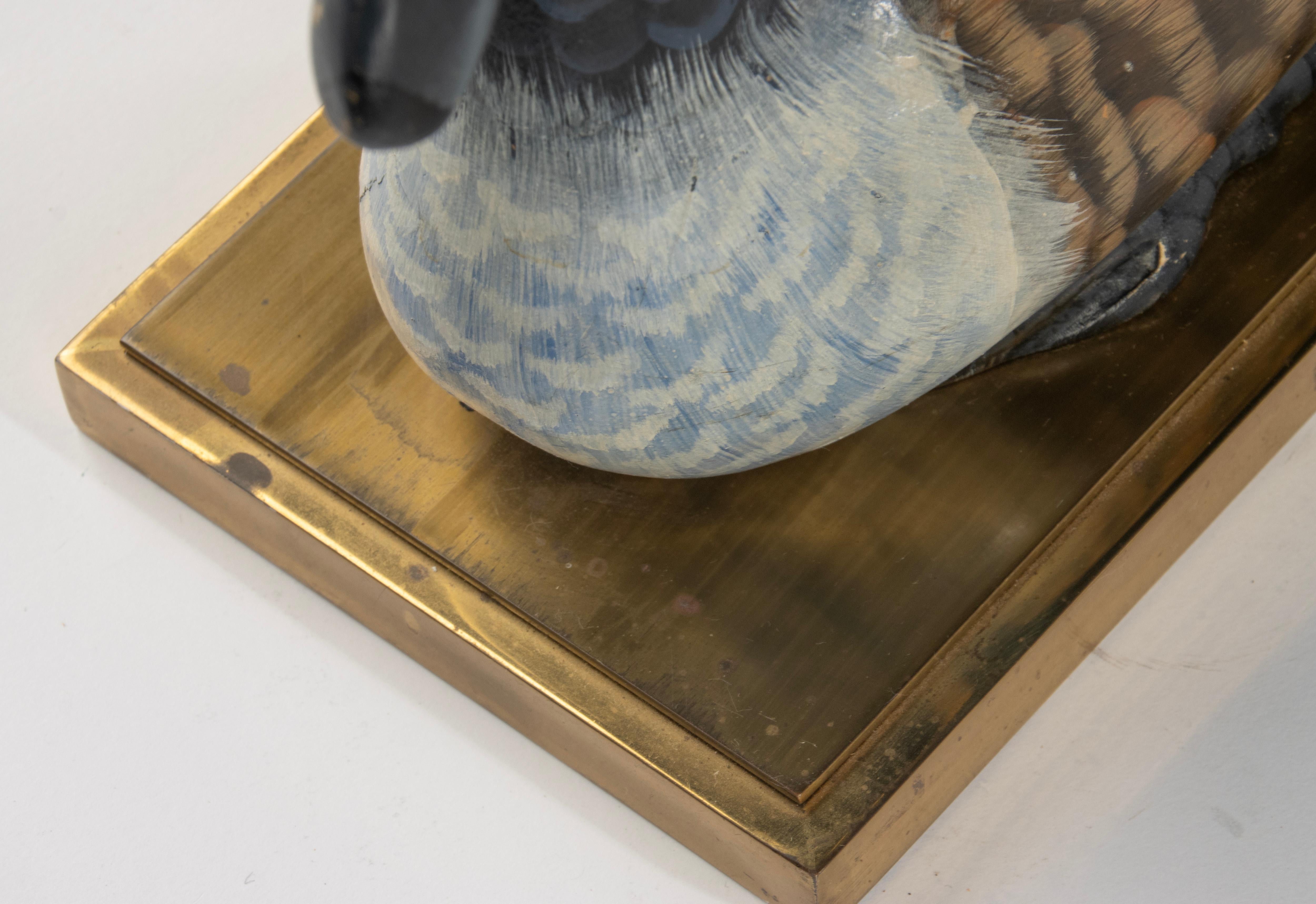 Decorative Table Lamp from the Eighties - Wooden Duck Figure - J.L.B. - Belgium For Sale 8