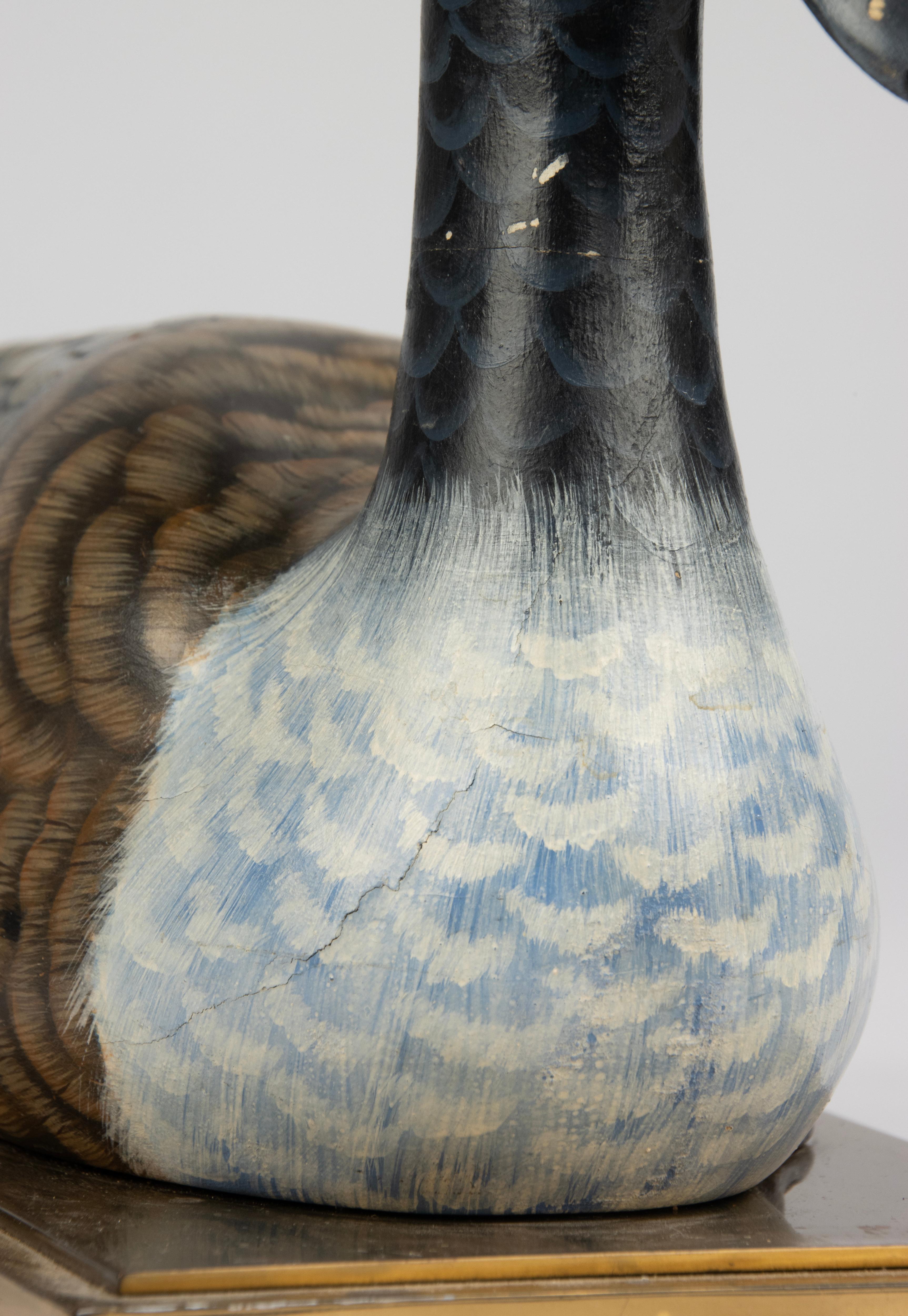 Decorative Table Lamp from the Eighties - Wooden Duck Figure - J.L.B. - Belgium For Sale 10