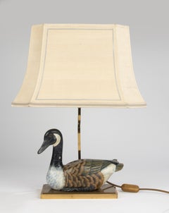 Decorative Table Lamp from the Eighties - Wooden Duck Figure - J.L.B. - Belgium