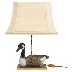 Dekorative Tischlampe aus den achtziger Jahren - Holzente Figur - I.L.B. - Belgien