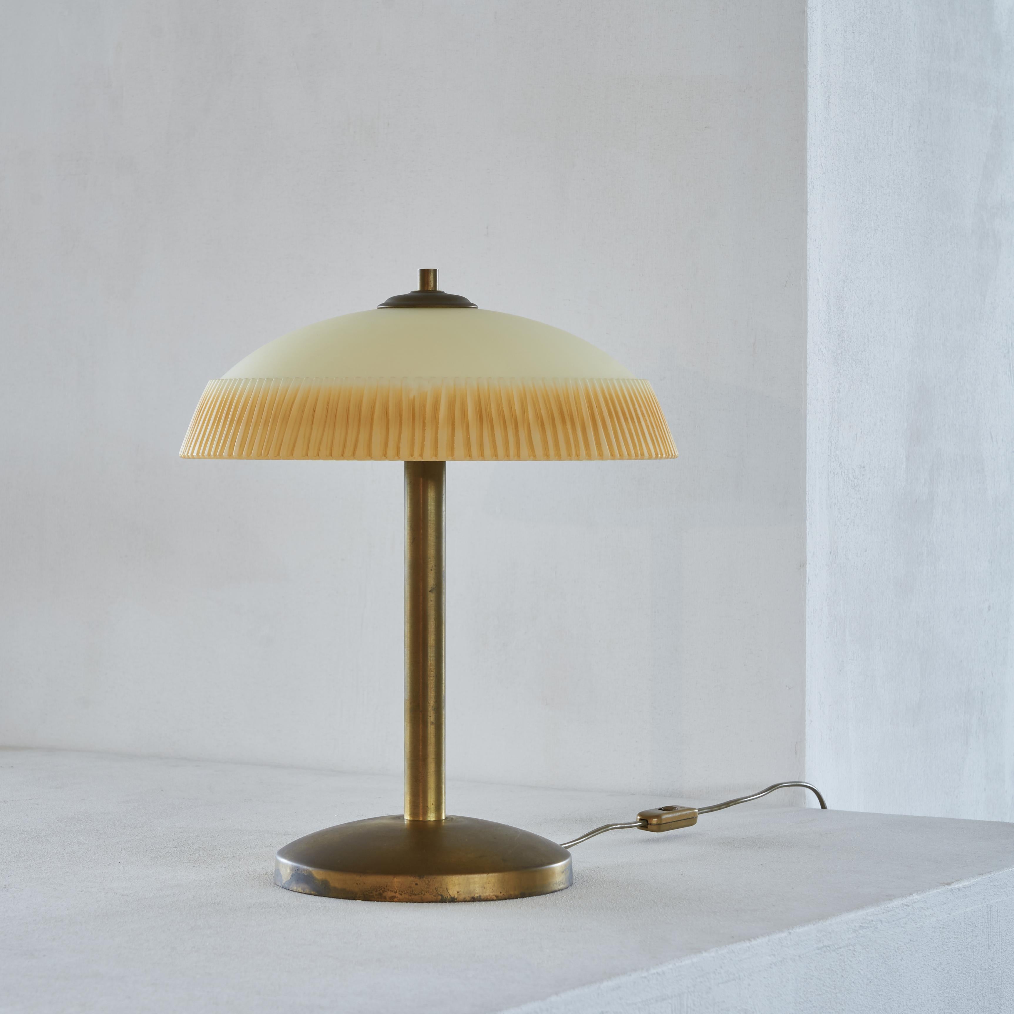 Decorative Table Lamp in Brass and Pâte de Verre 1