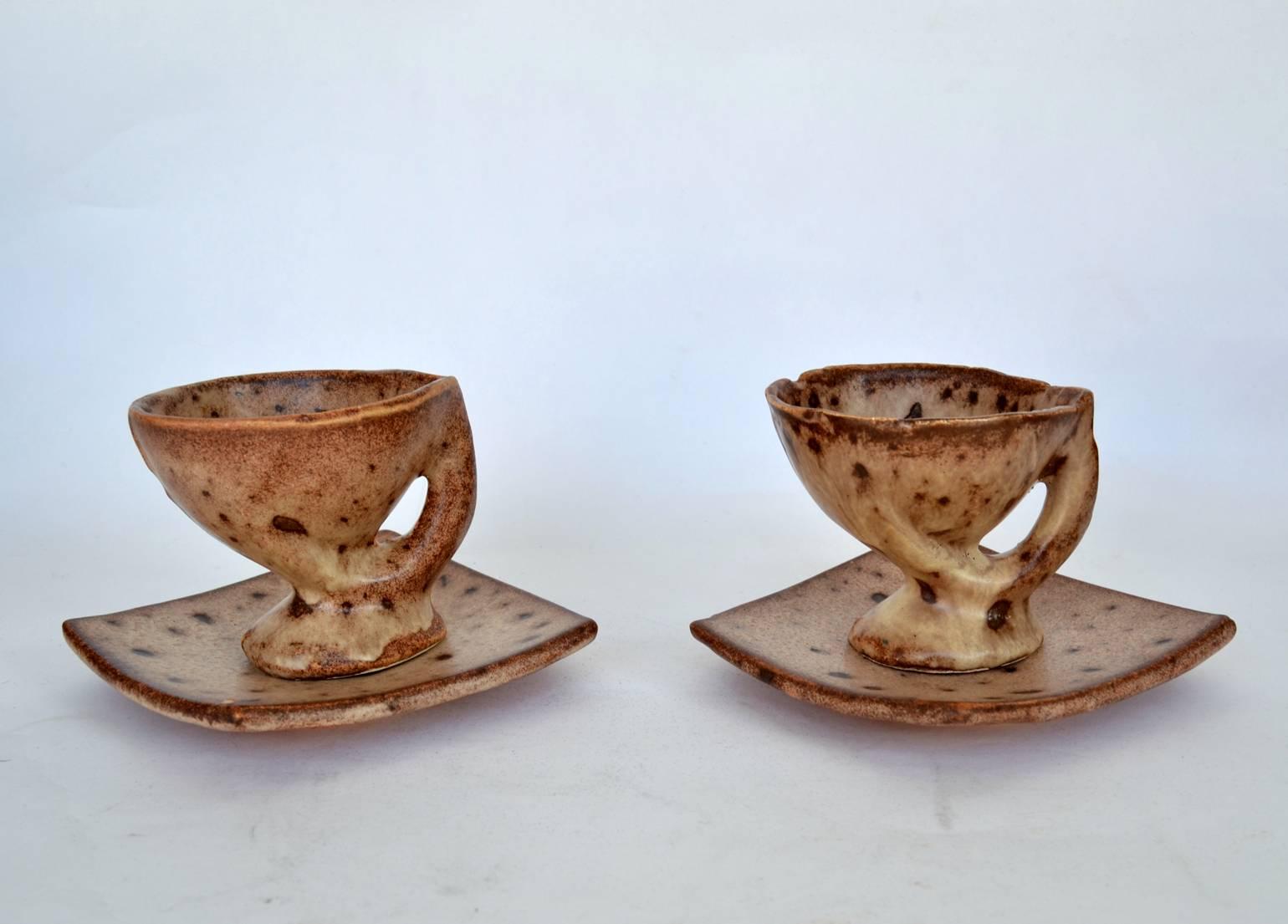 Vallauris Tea Set in Organic Shape Ceramic, France, 1970s For Sale 3