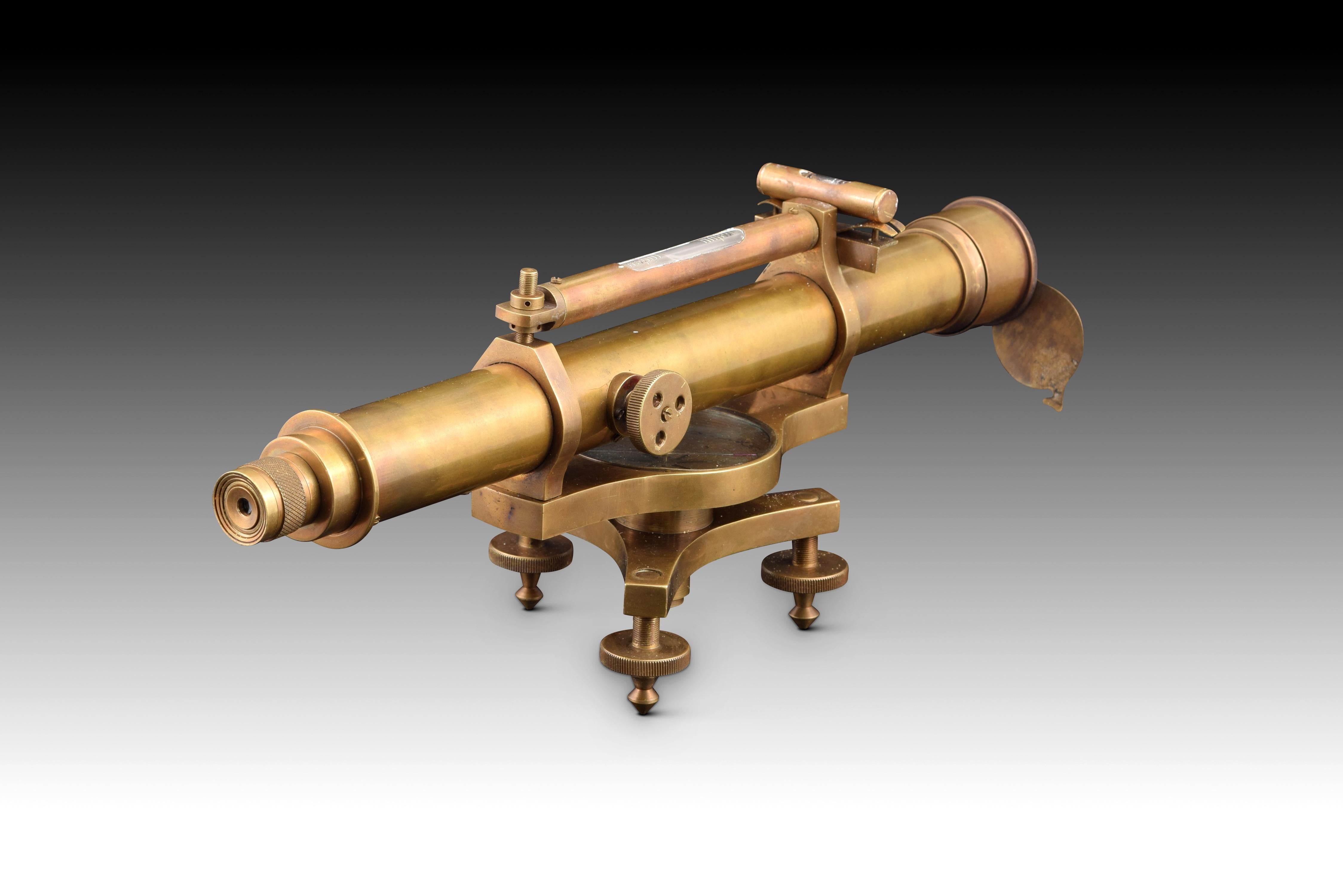Decorative Telescope with Level, Metal, 20th Century For Sale 4