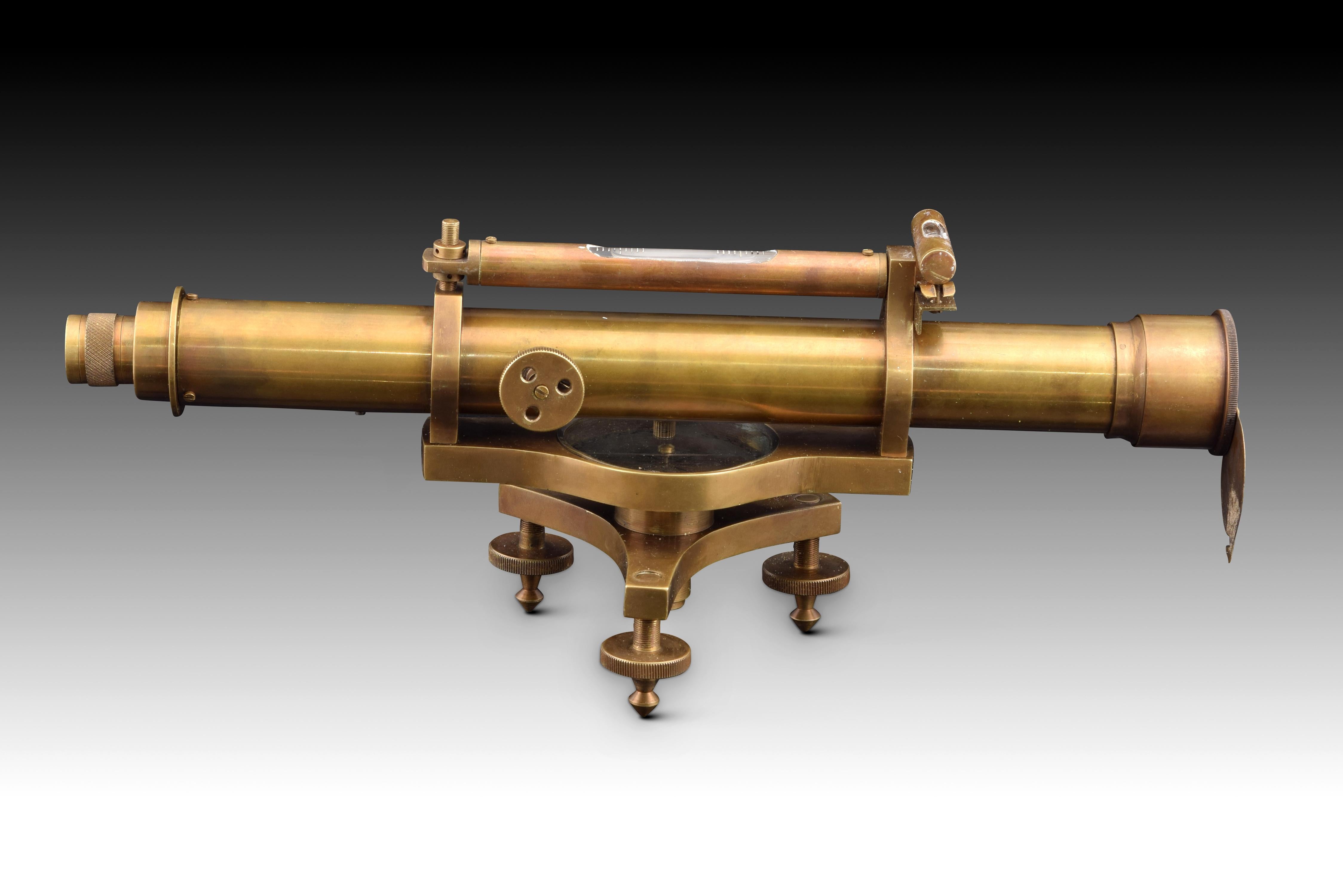 Decorative Telescope with Level, Metal, 20th Century For Sale 5