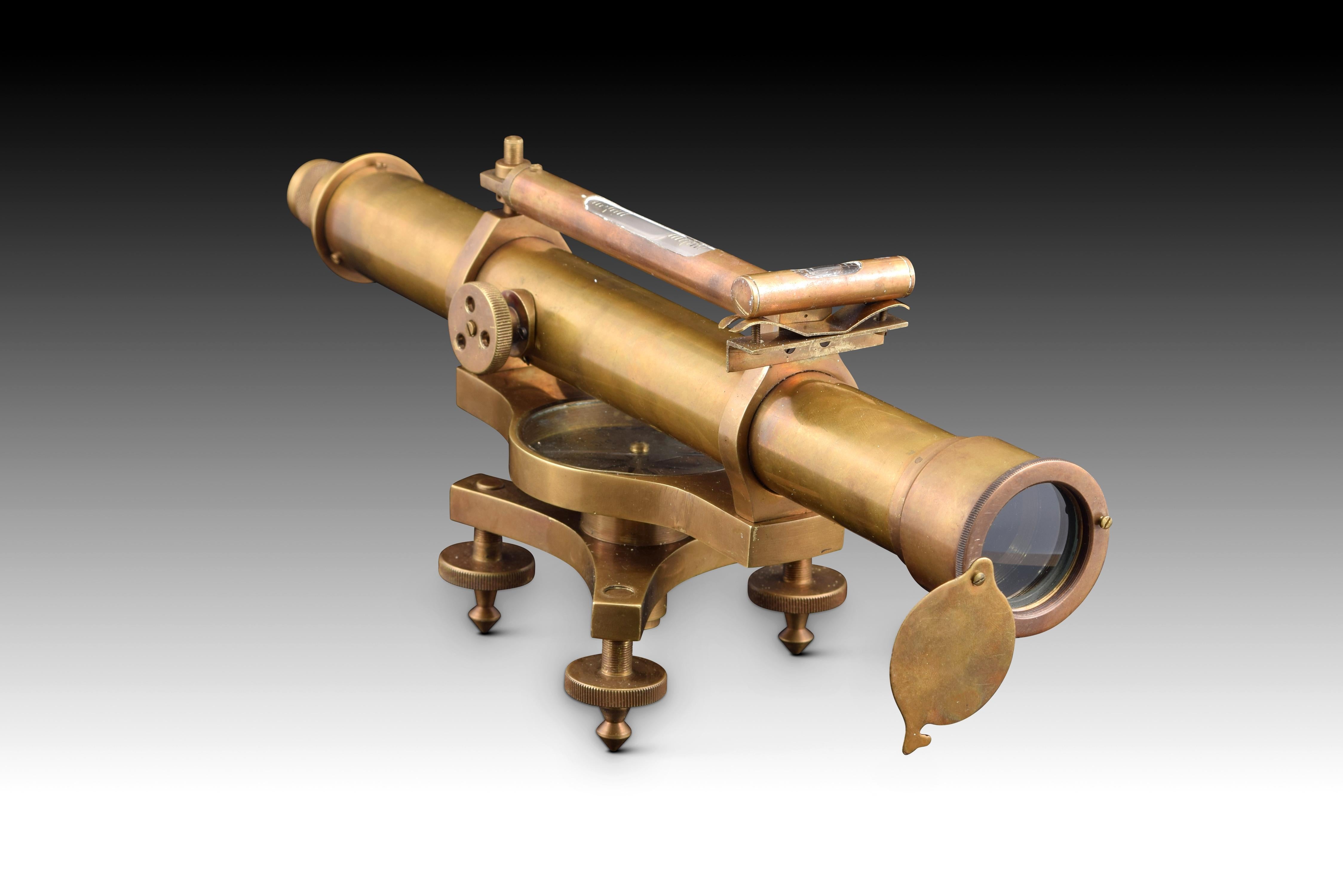 Decorative Telescope with Level, Metal, 20th Century For Sale 6