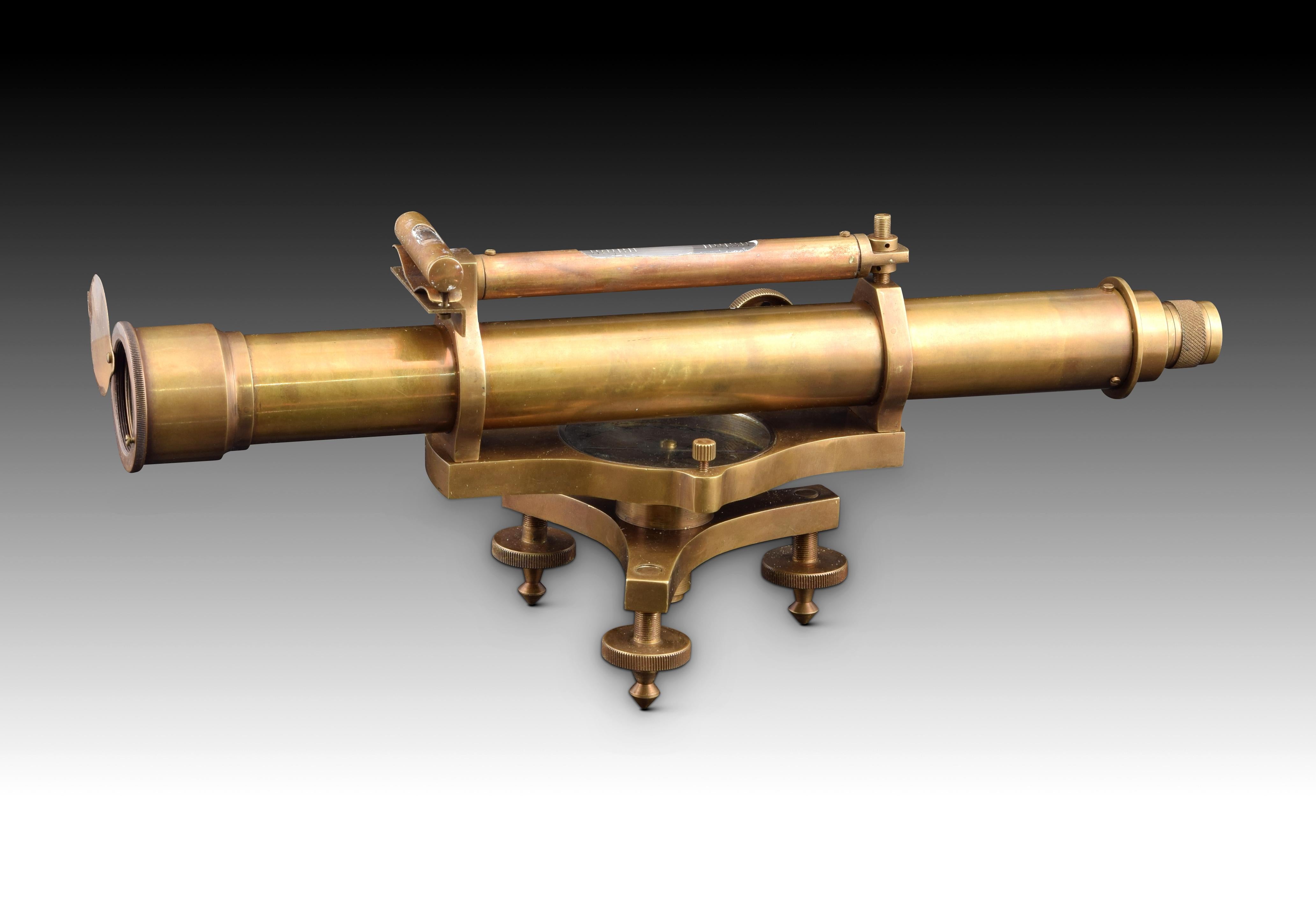 Decorative Telescope with Level, Metal, 20th Century For Sale 7