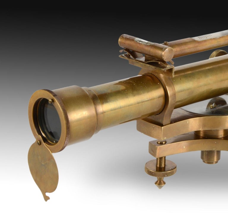 Decorative Telescope with Level, Metal, 20th Century For Sale at