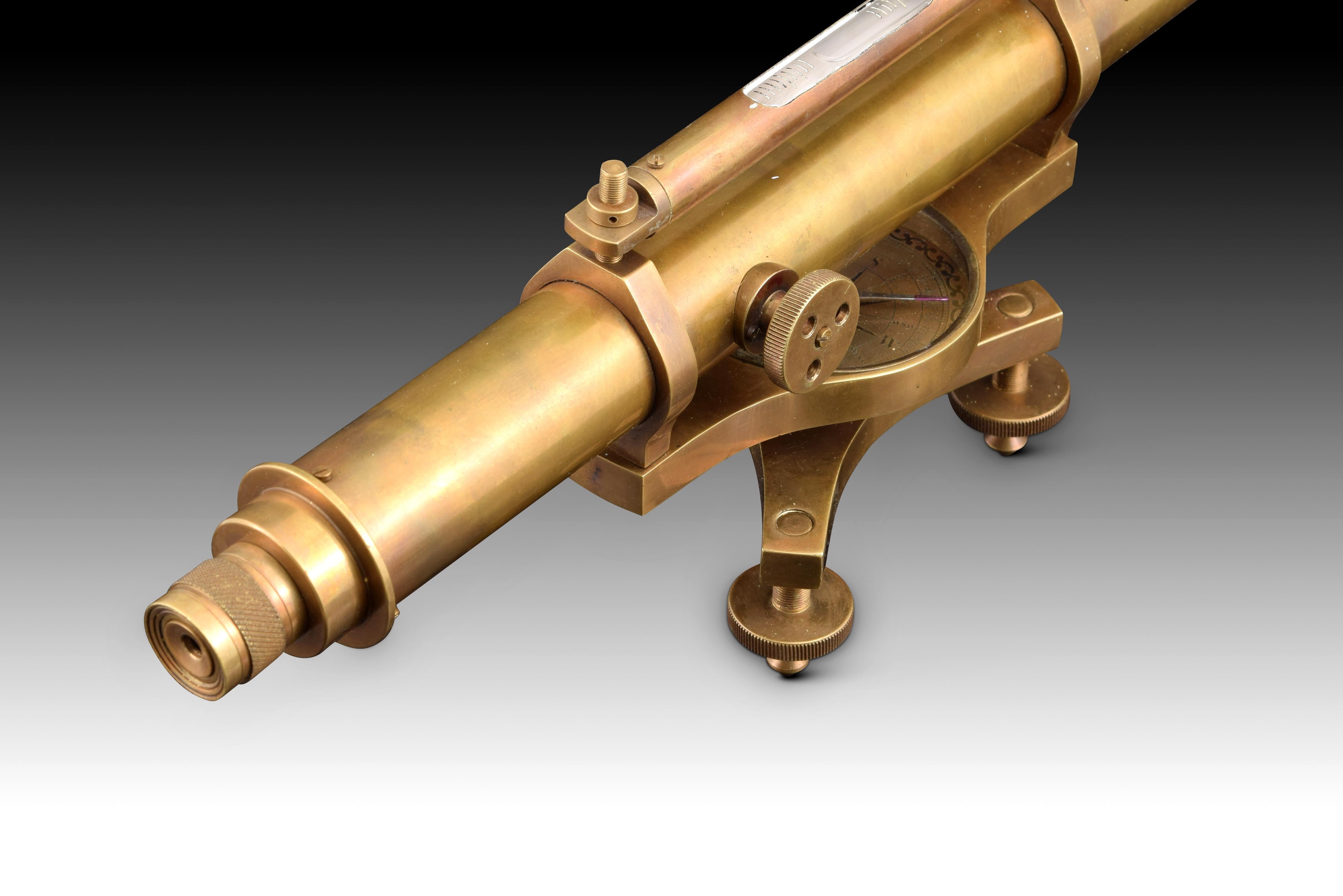 Decorative Telescope with Level, Metal, 20th Century 2