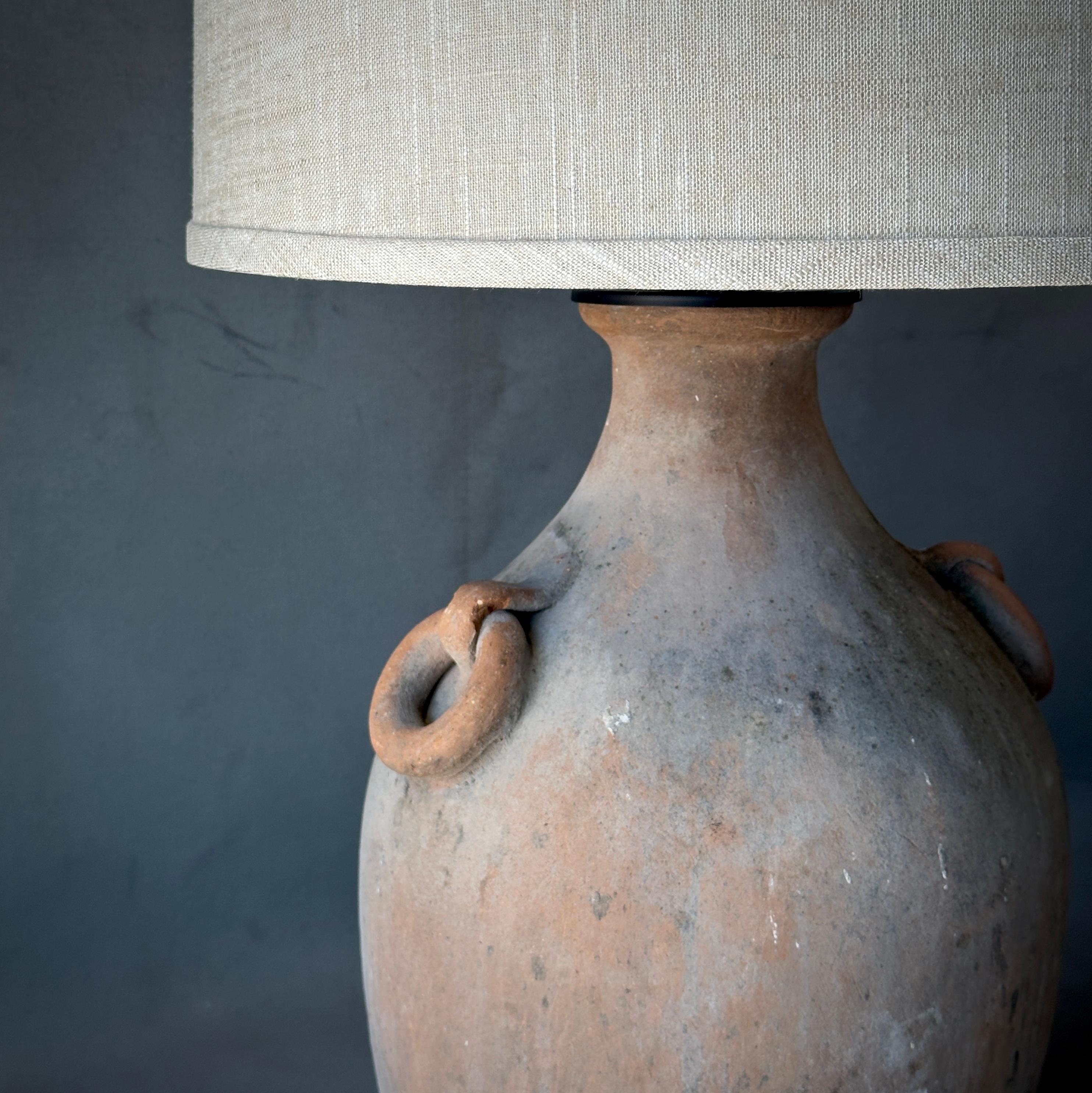 Decorative Terracotta Vessel as Lamp For Sale 3
