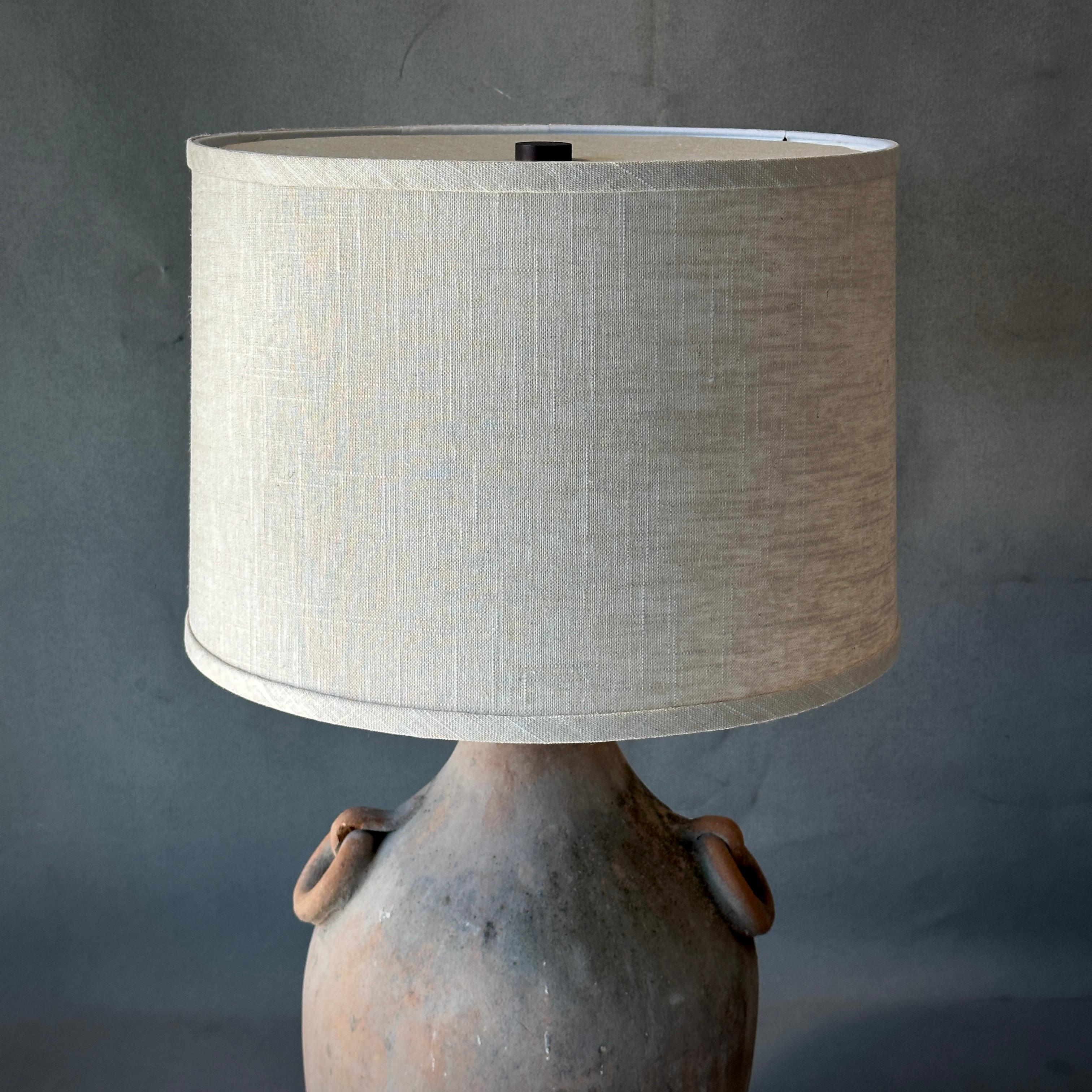 Decorative Terracotta Vessel as Lamp For Sale 1