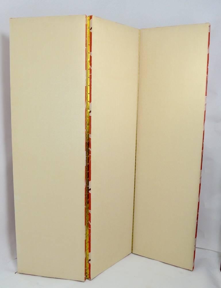 Post-Modern Decorative Three Panel Folding Room Divider, Dressing Screen