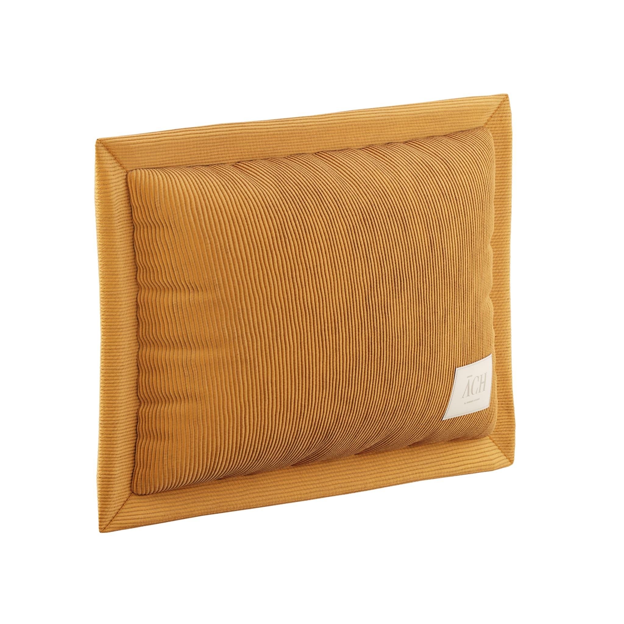 Portuguese Decorative Throw Pillow Mostaza Corduroy, Ribbed Velvet Modern Lumbar Cushion