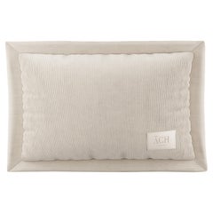 Decorative Throw Pillow Nata Corduroy, Modern White Velvet Lumbar Cushion