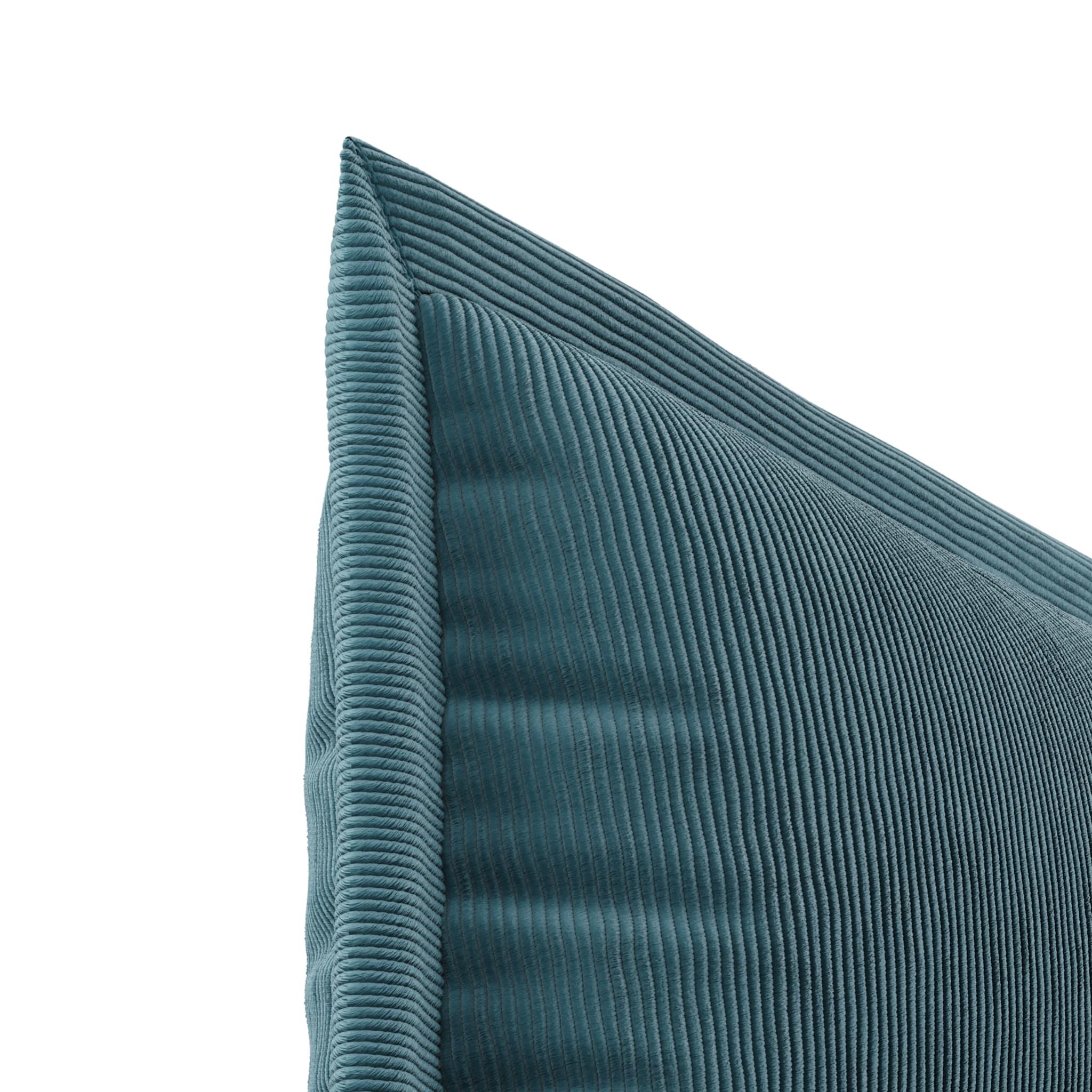 Portuguese Decorative Throw Pillow Navy Corduroy,  Modern Blue Velvet Lumbar Cushion For Sale