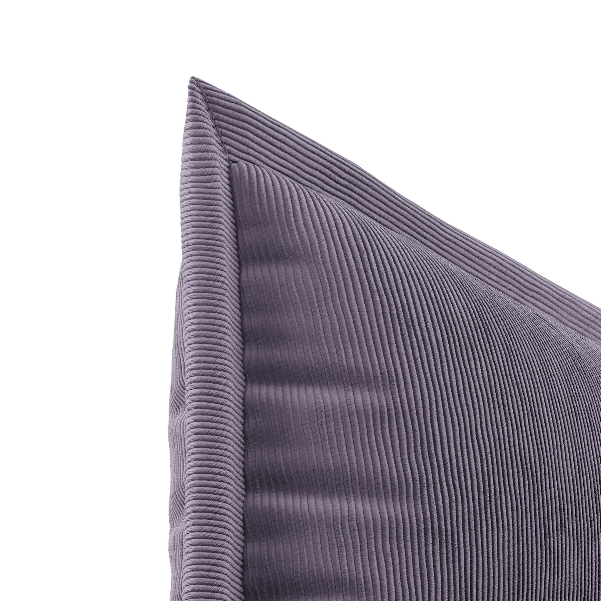 Decorative Throw Pillow Purple Corduroy, Modern Ribbed Velvet Lumbar Cushion 
Purple is a rectangle flange pillow in plush corduroy fabric with a plum color. 
This absolute must-have throw pillow has a refined and playful feel that will give you