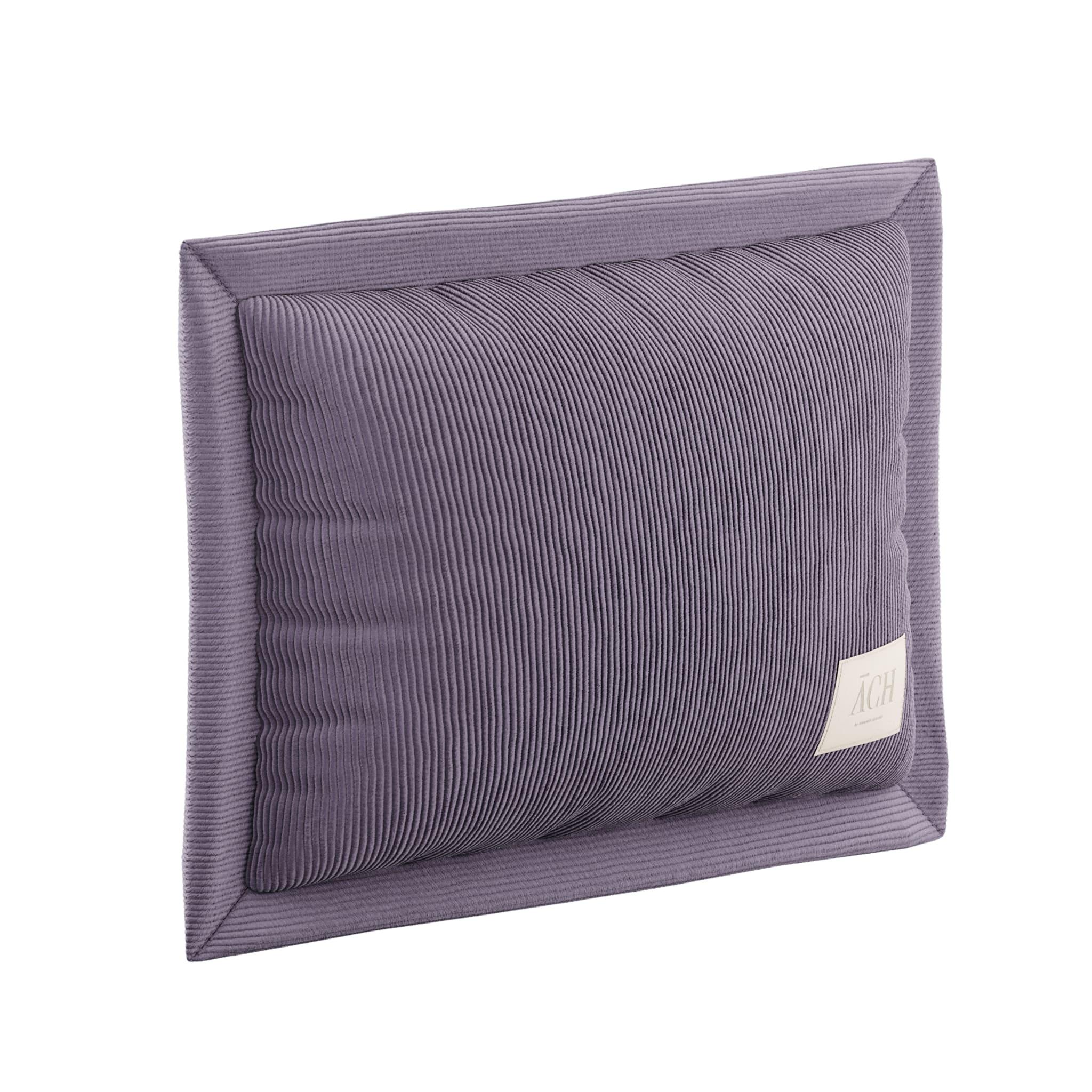 Portuguese Decorative Throw Pillow Purple Corduroy, Modern Ribbed Velvet Lumbar Cushion