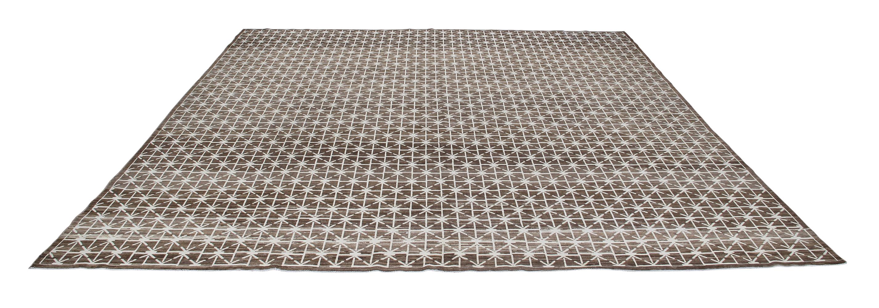 Modern Decorative Transitional Handknotted Rug with an Allover Pattern For Sale