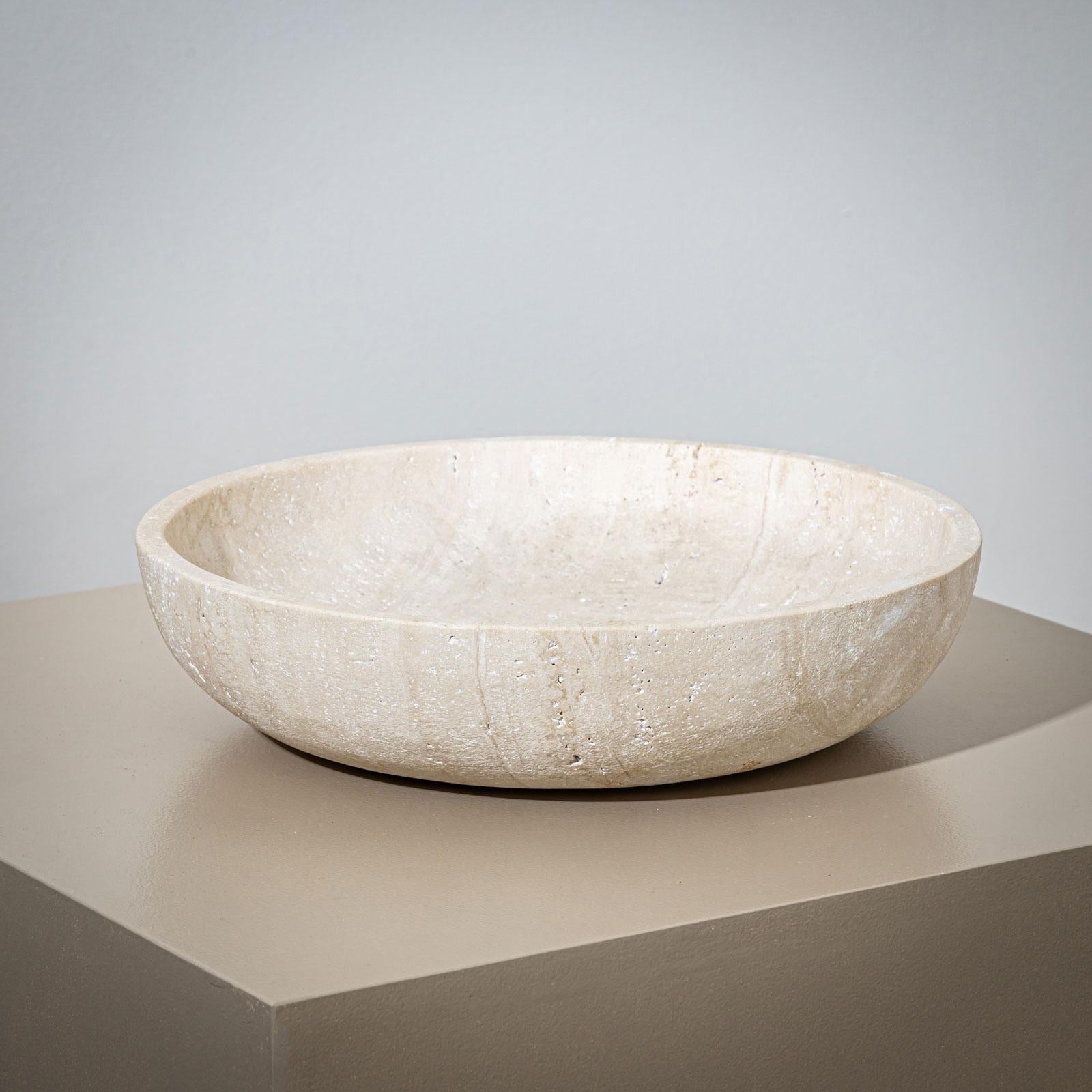 Italian Decorative Travertine Bowl, 21st Century For Sale