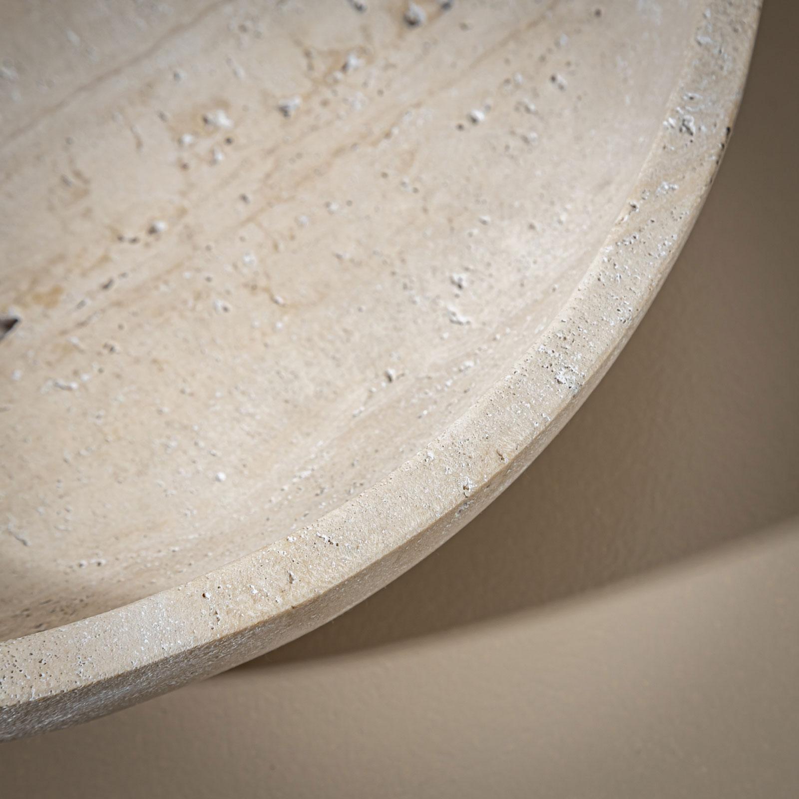 Contemporary Decorative Travertine Bowl, 21st Century For Sale